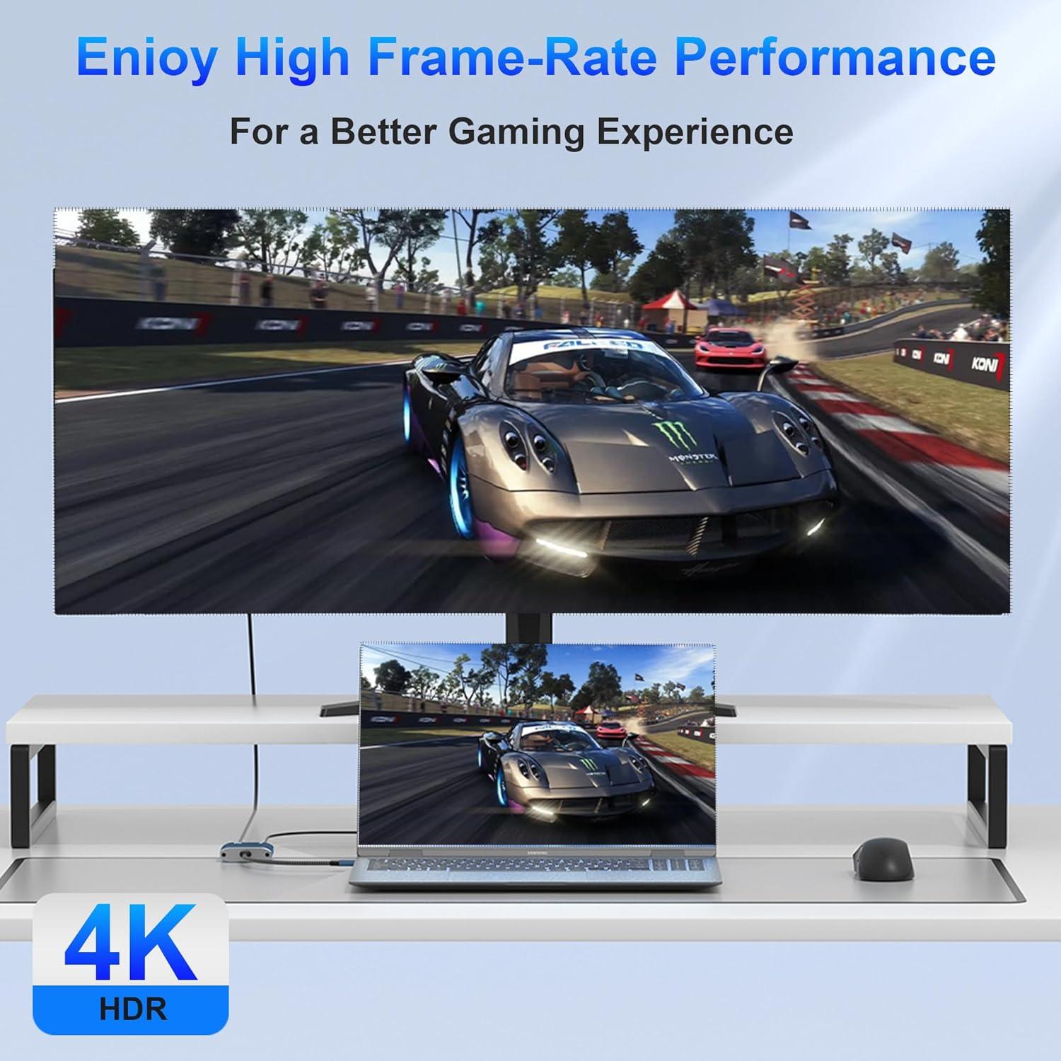 Adaptador USB C a HDMI 4K AUKOKIOULA - Compatible iPhone 15, MacBook