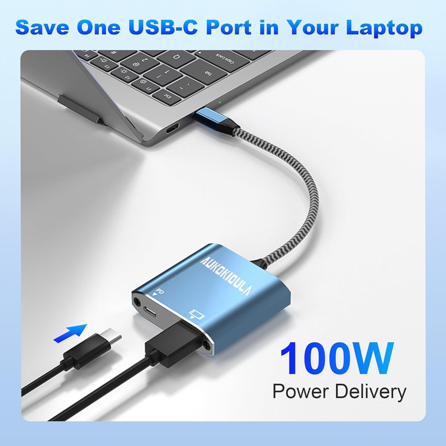 Adaptador USB C a HDMI 4K AUKOKIOULA - Compatible iPhone 15, MacBook