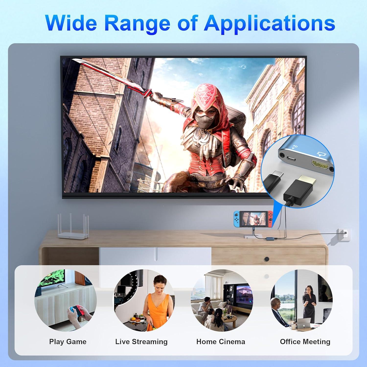 Adaptador USB C a HDMI 4K AUKOKIOULA - Compatible iPhone 15, MacBook