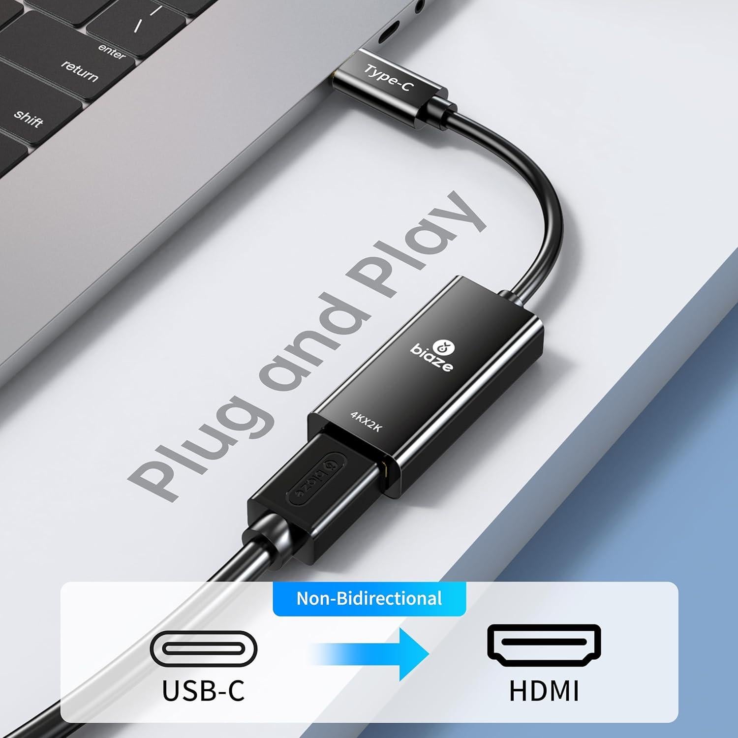 Adaptador USB C a HDMI 4K Biaze con HDR Dinámico 32g