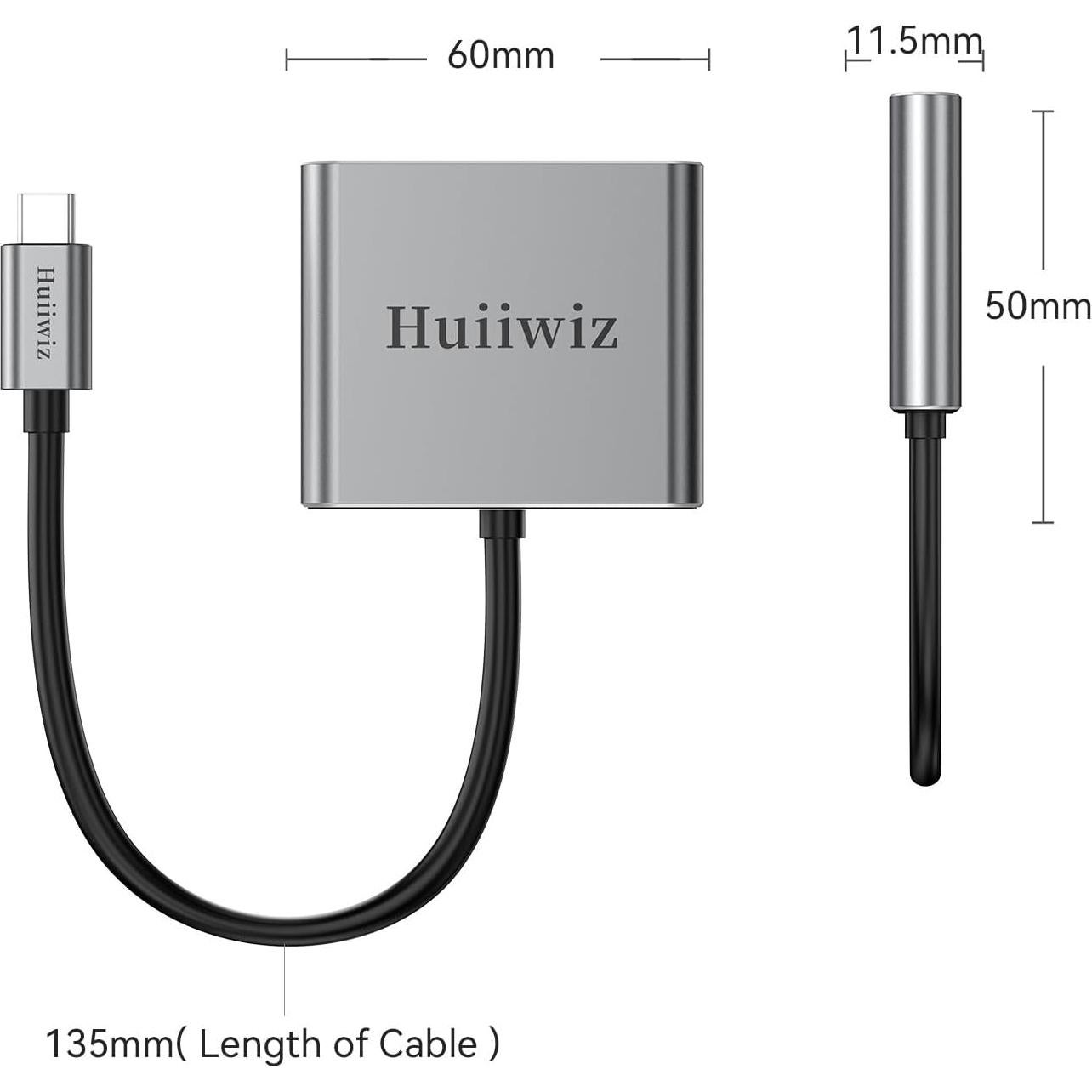 Adaptador USB C a HDMI 4K Huiiwiz con USB3.0 y PD 100W