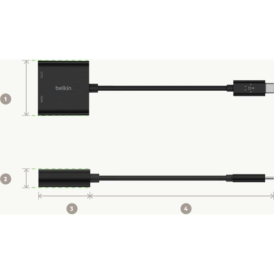 Adaptador USB-C a HDMI Belkin AVC002btBK 4K + Carga 60W