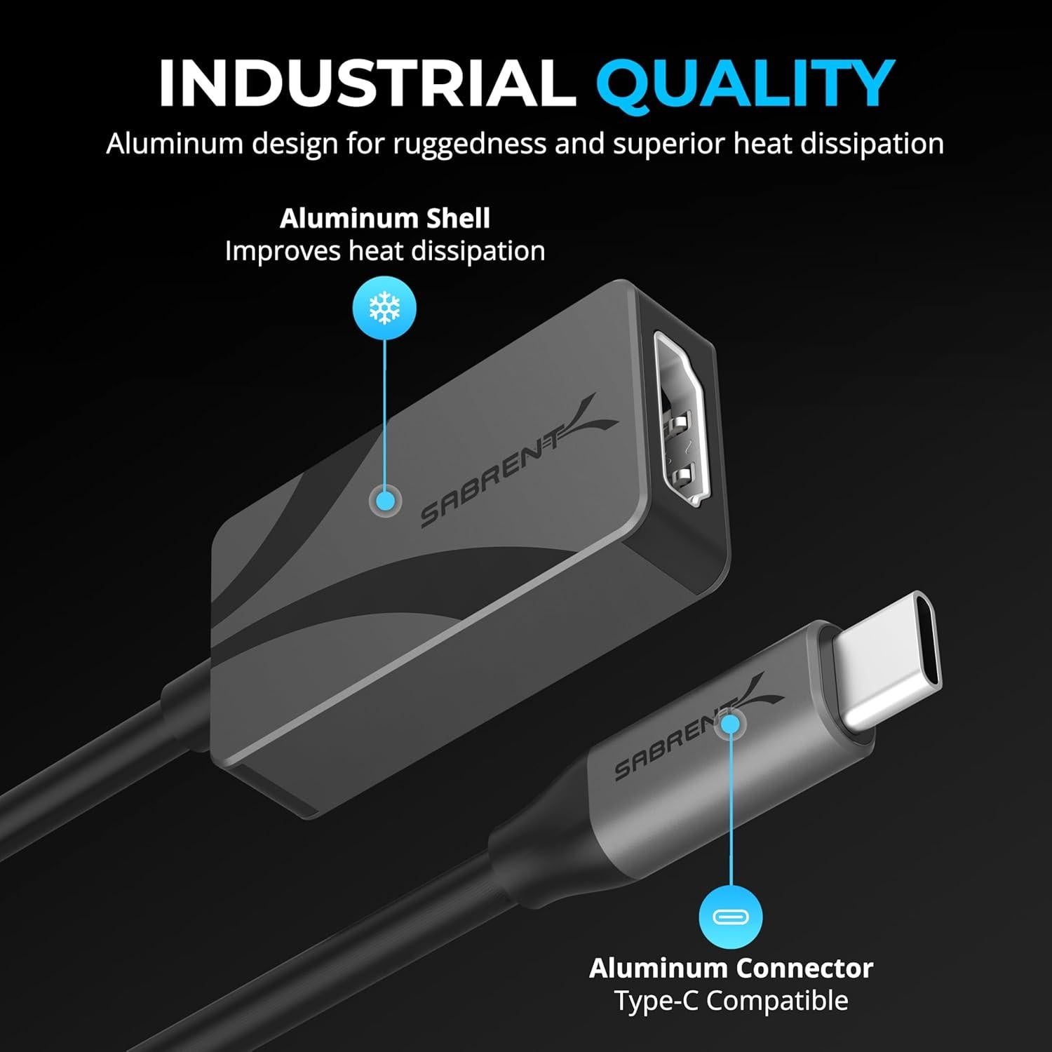 Adaptador HDMI a USB C Sabrent DA-CH4K 4K 60Hz Aluminio
