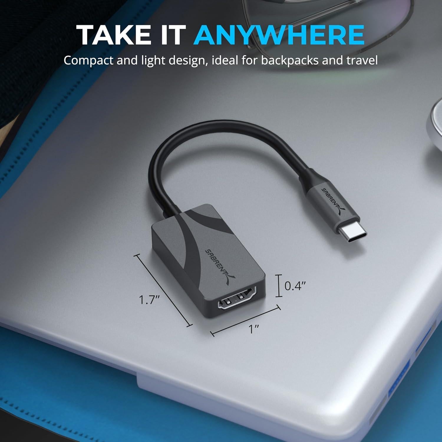 Adaptador HDMI a USB C Sabrent DA-CH4K 4K 60Hz Aluminio