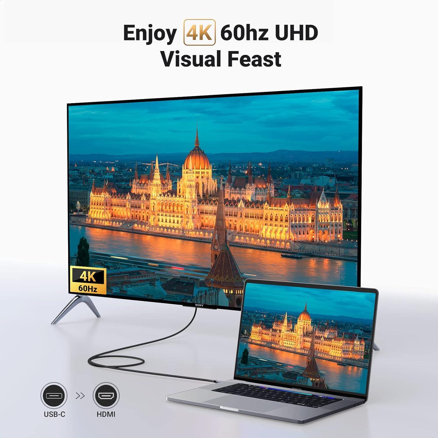 UGREEN Cable USB C a HDMI 4K 60Hz 2.0m para MacBook y iPhone