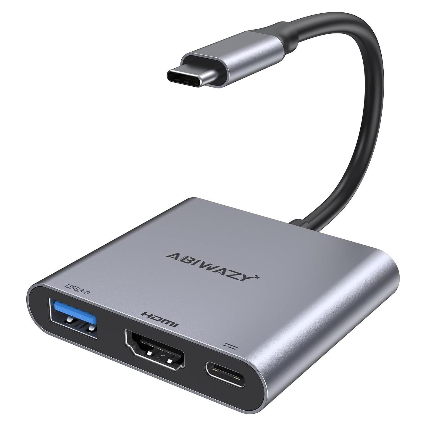 Adaptador Multiport USB-C a HDMI 4K ABIWAZY - Gris Espacial
