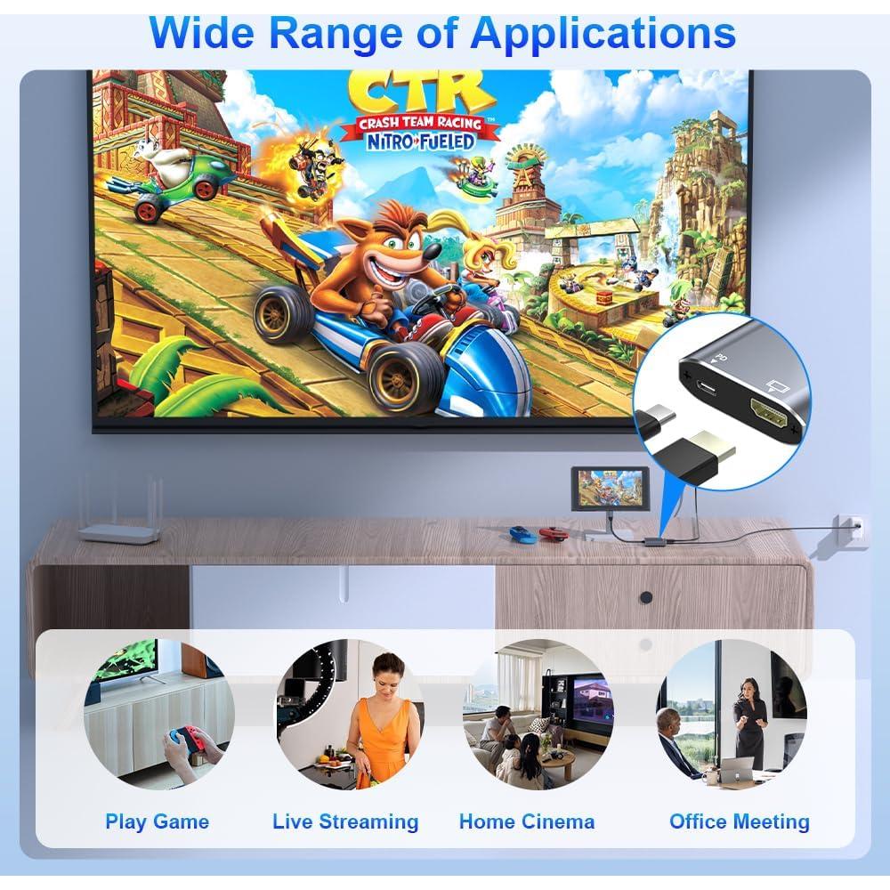 Adaptador USB C a HDMI 4K AUKOKIOULA - Compatible iPhone 15/16