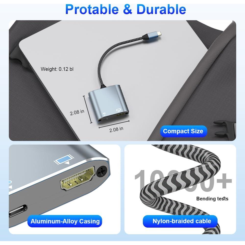 Adaptador USB C a HDMI 4K AUKOKIOULA - Compatible iPhone 15/16