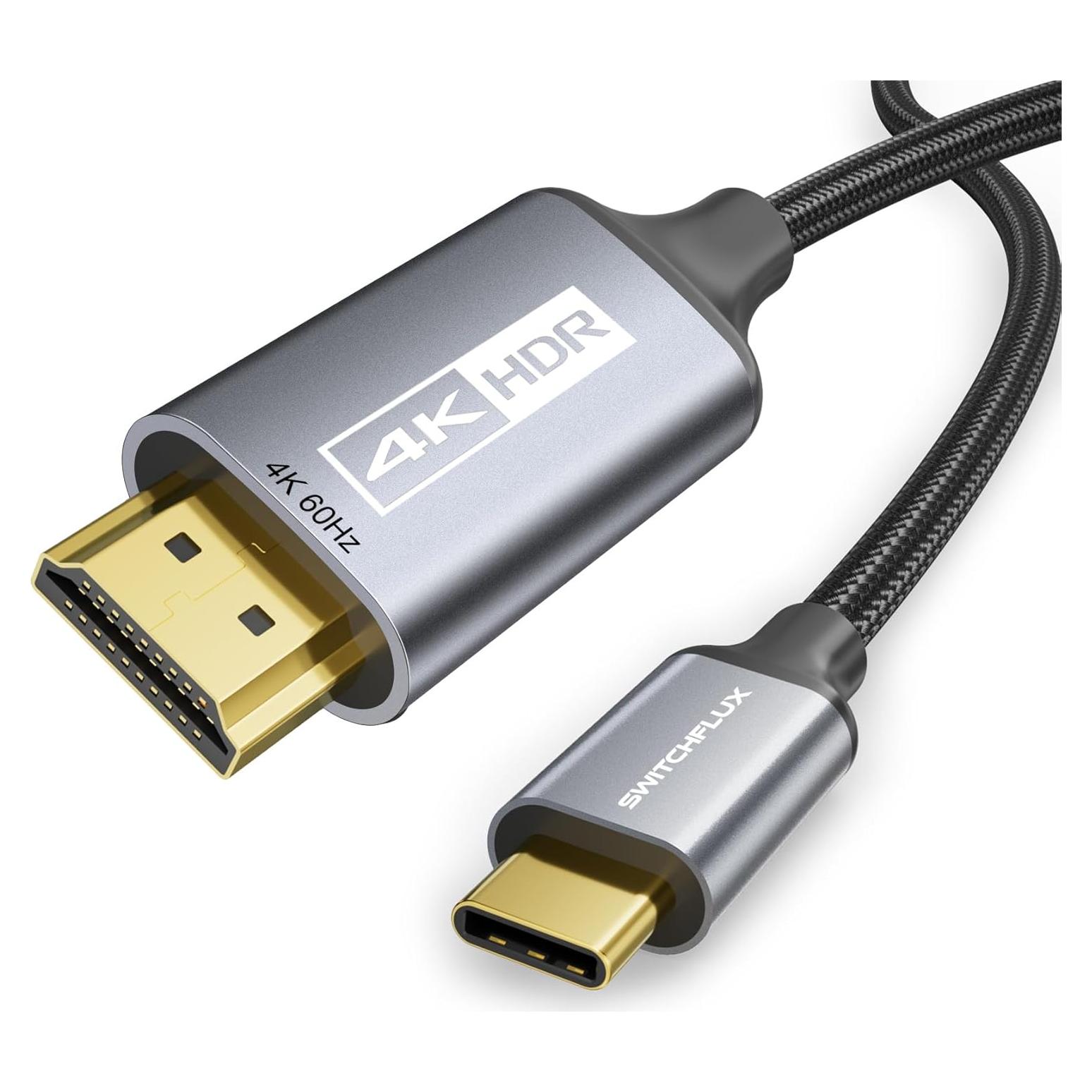 Cable USB-C a HDMI 1.83m SWITCHFLUX 4K 60Hz Alta Velocidad