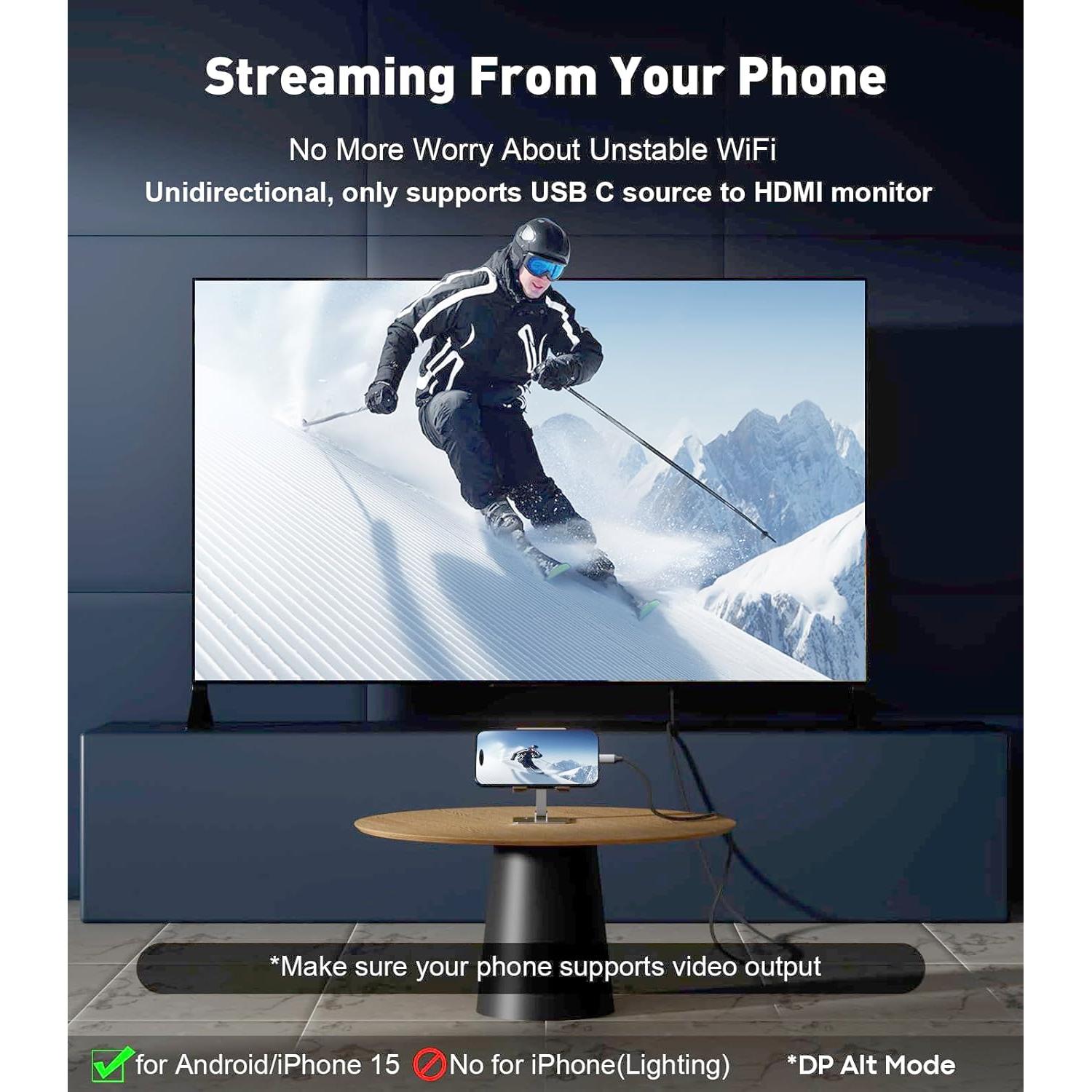 Cable USB-C a HDMI 1.83m SWITCHFLUX 4K 60Hz Alta Velocidad