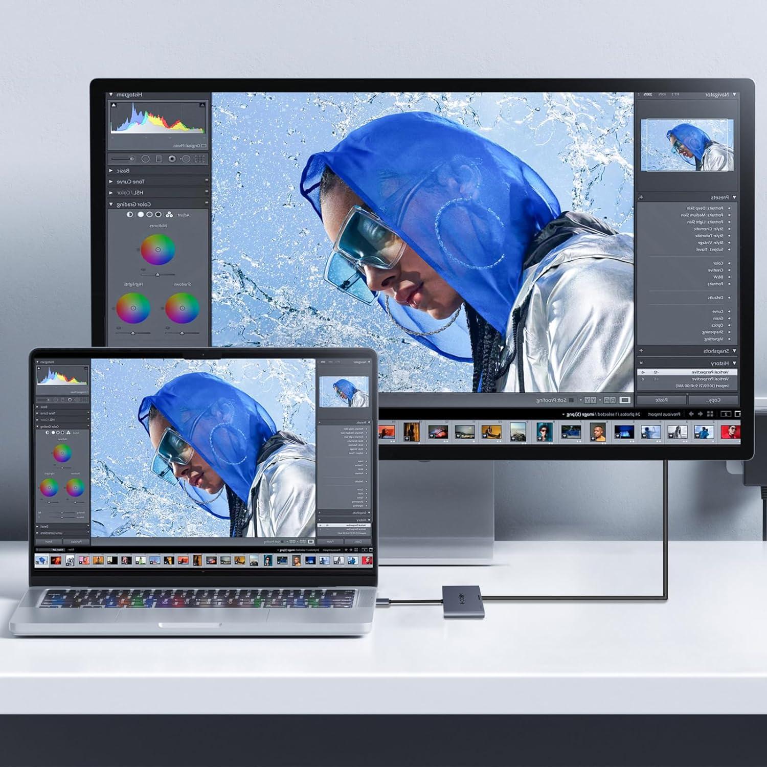 Adaptador USB C a HDMI 4K 100W PD y USB 3.0 - 3 en 1