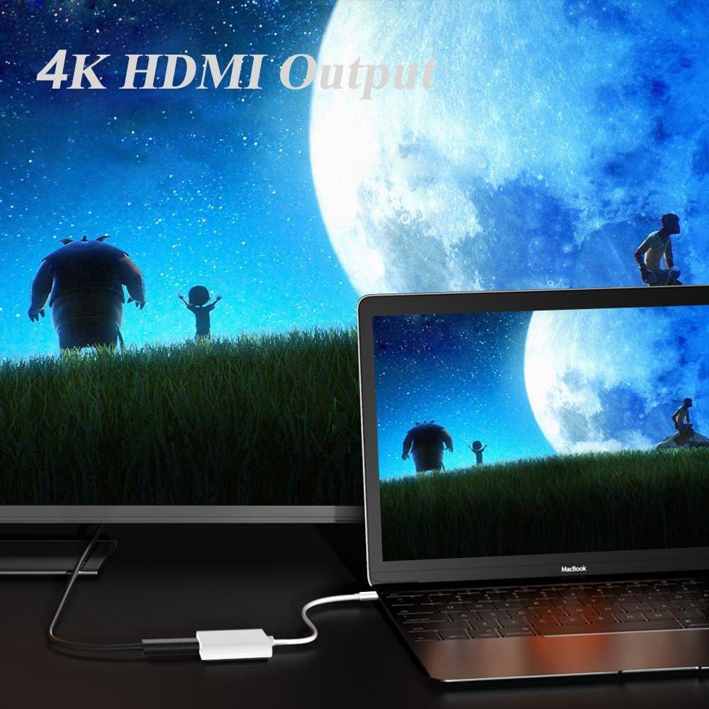 Adaptador USB C a HDMI 4K MVBOONE 3 en 1 Carga Rápida 100W