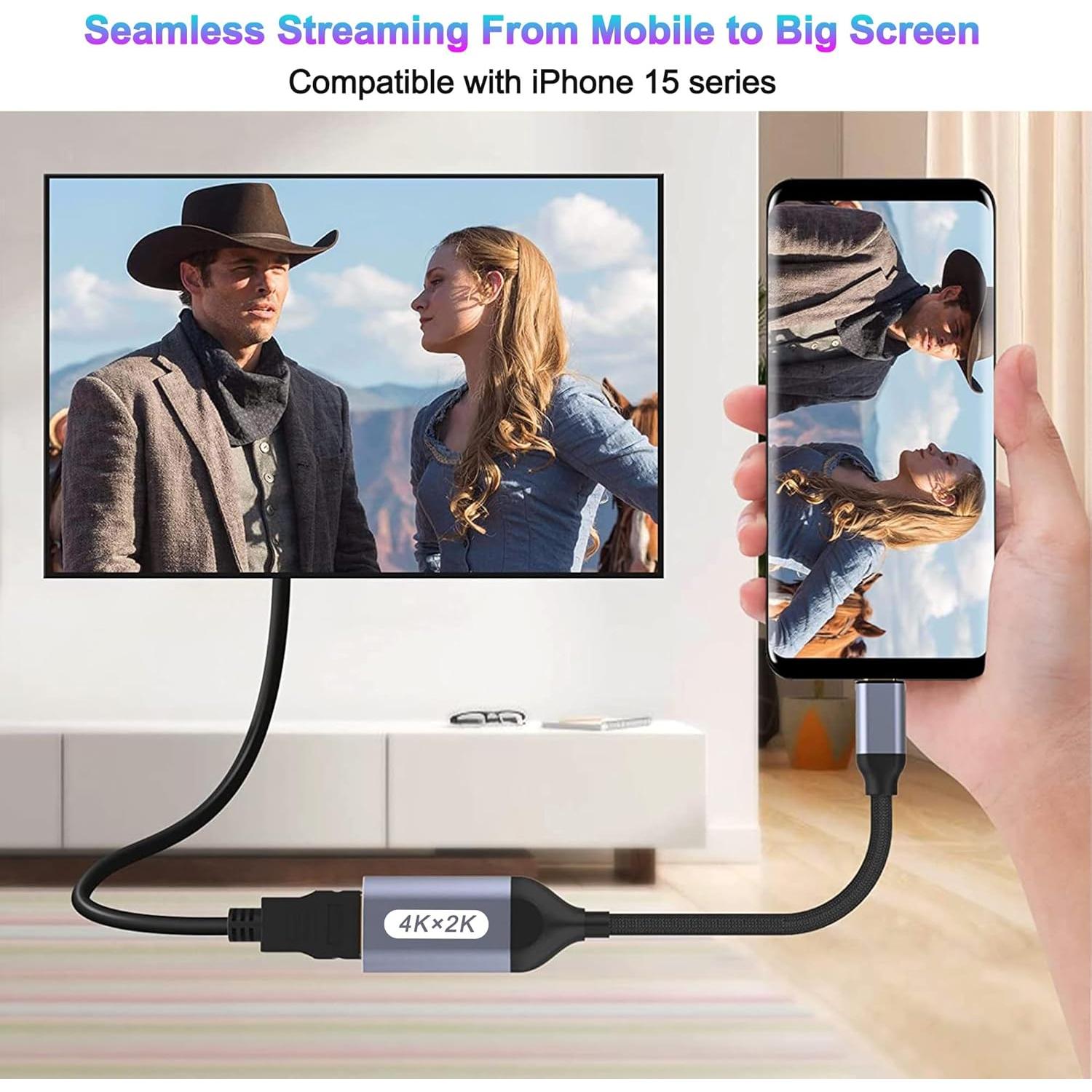 Adaptador USB C a HDMI 4K AUKOKIOULA - Compatible con iPhone 15