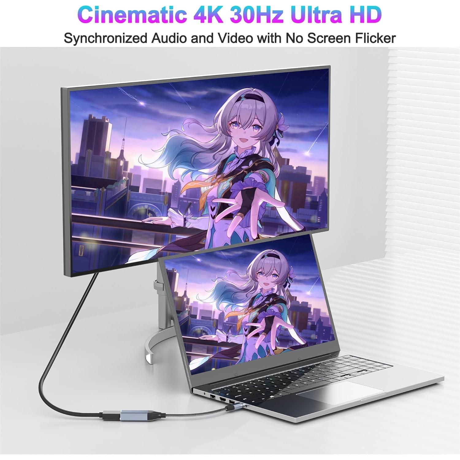 Adaptador USB C a HDMI 4K AUKOKIOULA - Compatible con iPhone 15