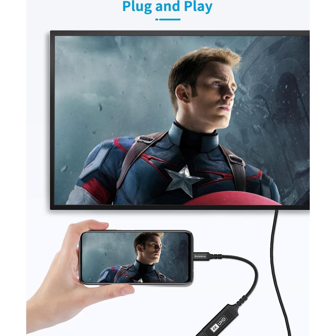 Adaptador USB C a HDMI Sniokco 4K 30Hz Thunderbolt 3/4