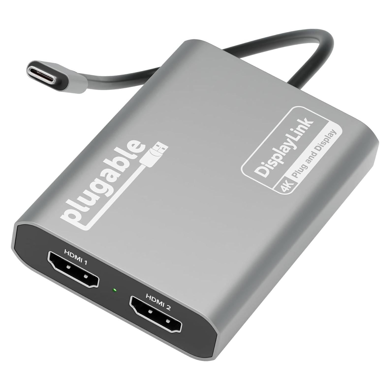 Adaptador HDMI Dual USB-C Plugable USBC-6950M 4K 60Hz