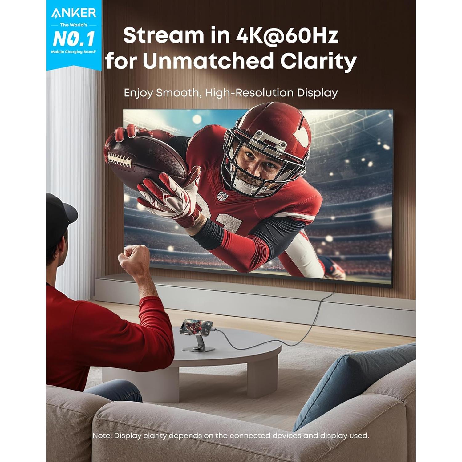 Cable HDMI Anker 0.91m USB-C a HDMI 4K@60Hz Trenzado Negro