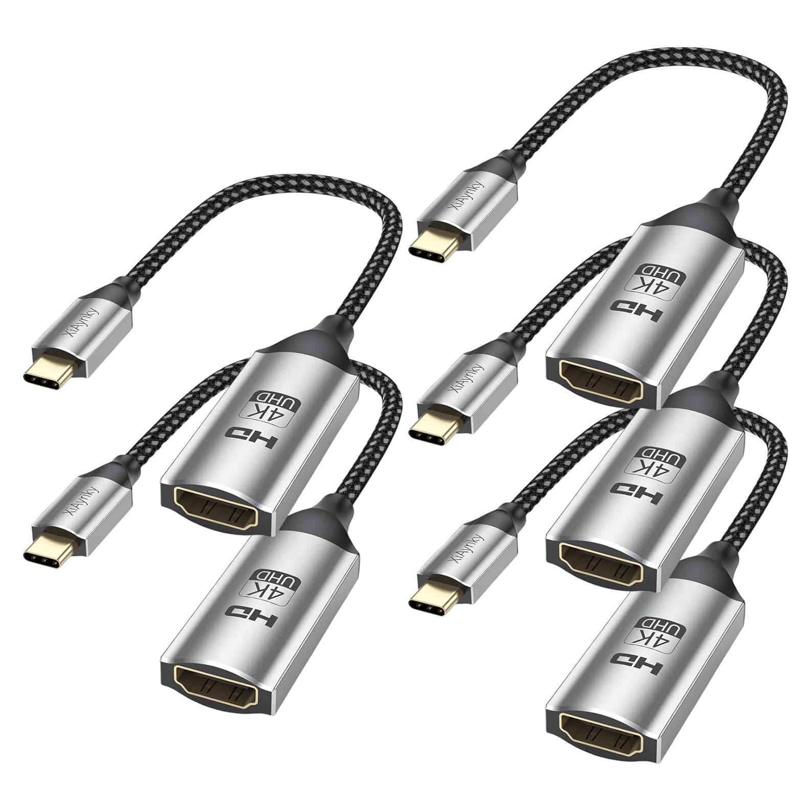 Adaptador USB-C a HDMI 4K XiAyriky - Paquete de 5 Unidades