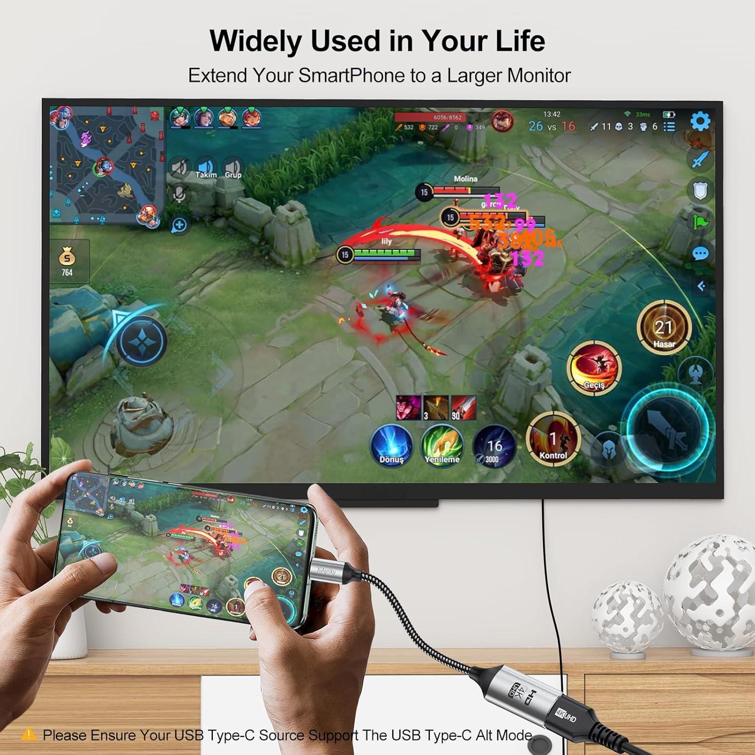 Adaptador USB-C a HDMI 4K XiAyriky - Paquete de 5 Unidades