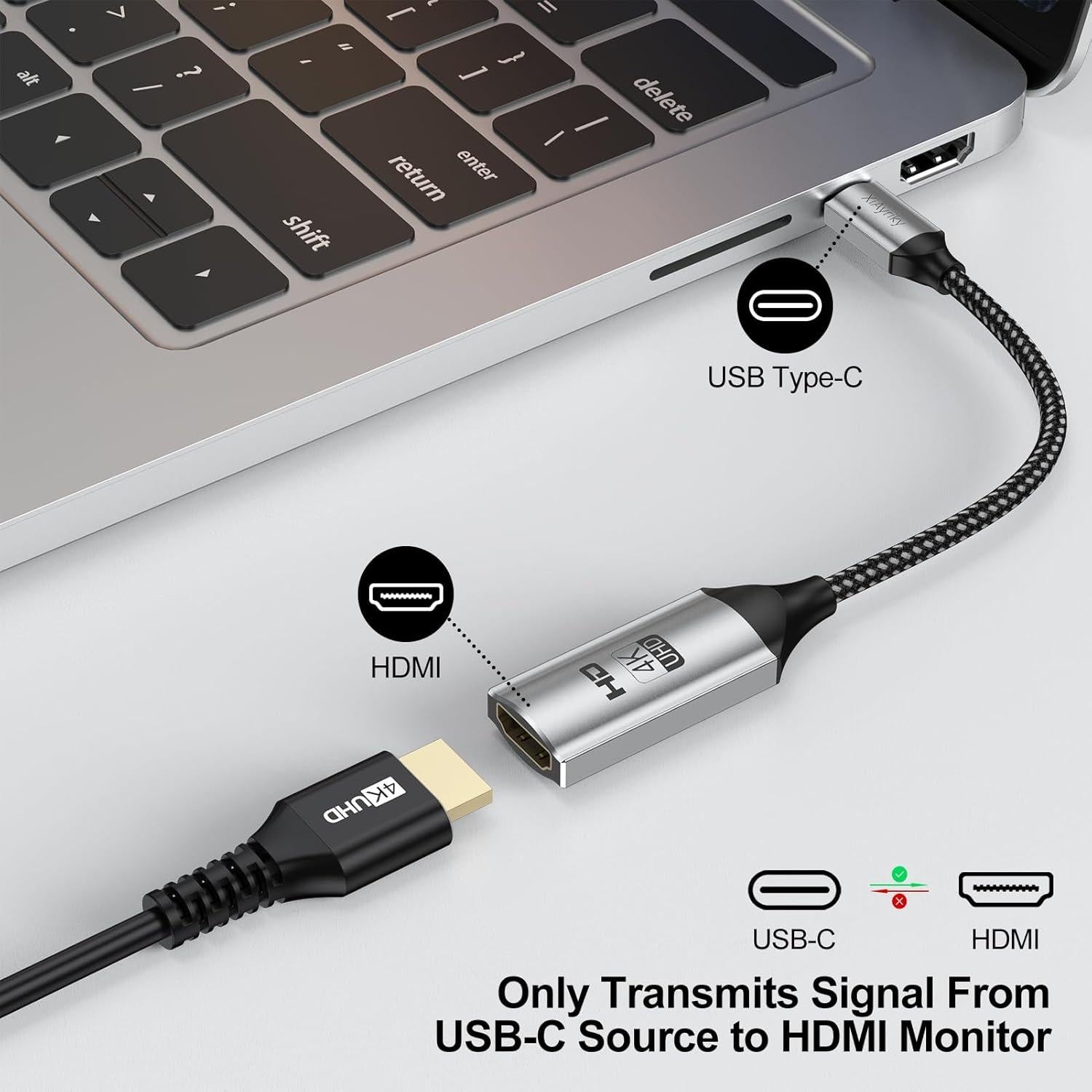 Adaptador USB-C a HDMI 4K XiAyriky - Paquete de 5 Unidades