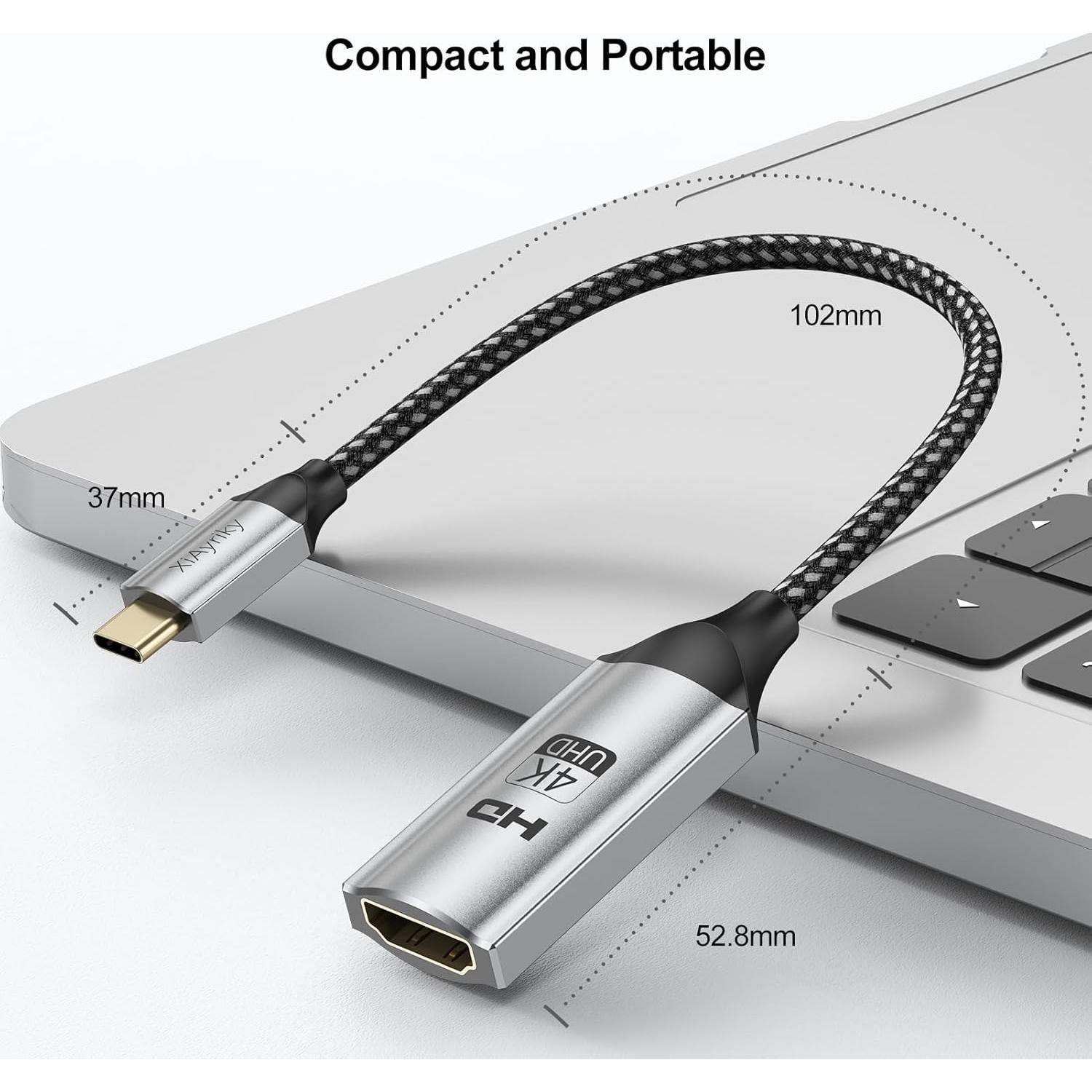 Adaptador USB-C a HDMI 4K XiAyriky - Paquete de 5 Unidades