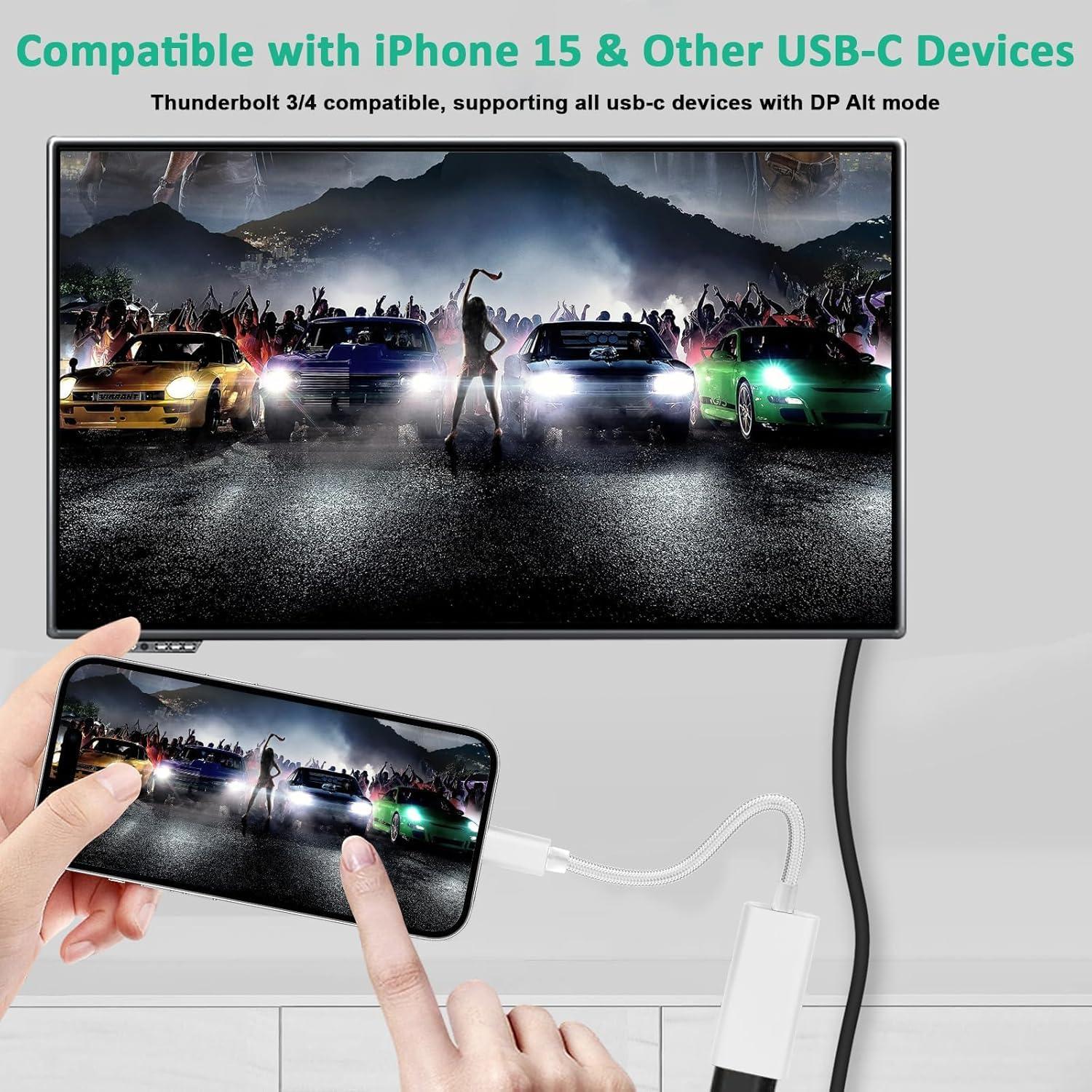 Adaptador USB C a HDMI 4K 60Hz AISONK Blanco Trenzado