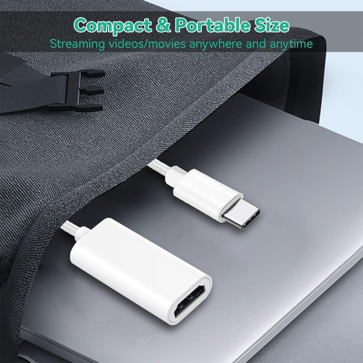 Adaptador USB C a HDMI 4K 60Hz AISONK Blanco Trenzado