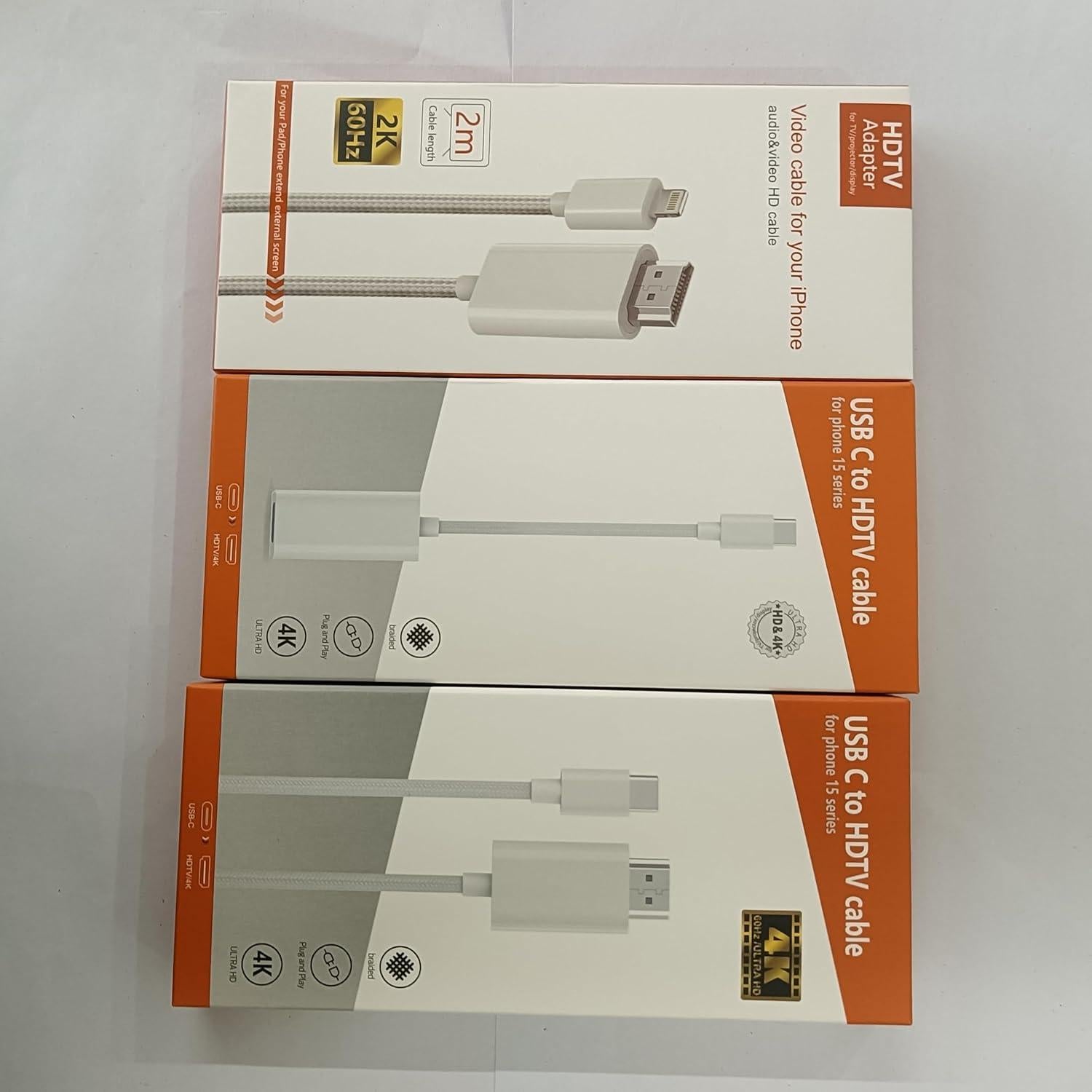 Adaptador USB C a HDMI 4K 60Hz AISONK Blanco Trenzado