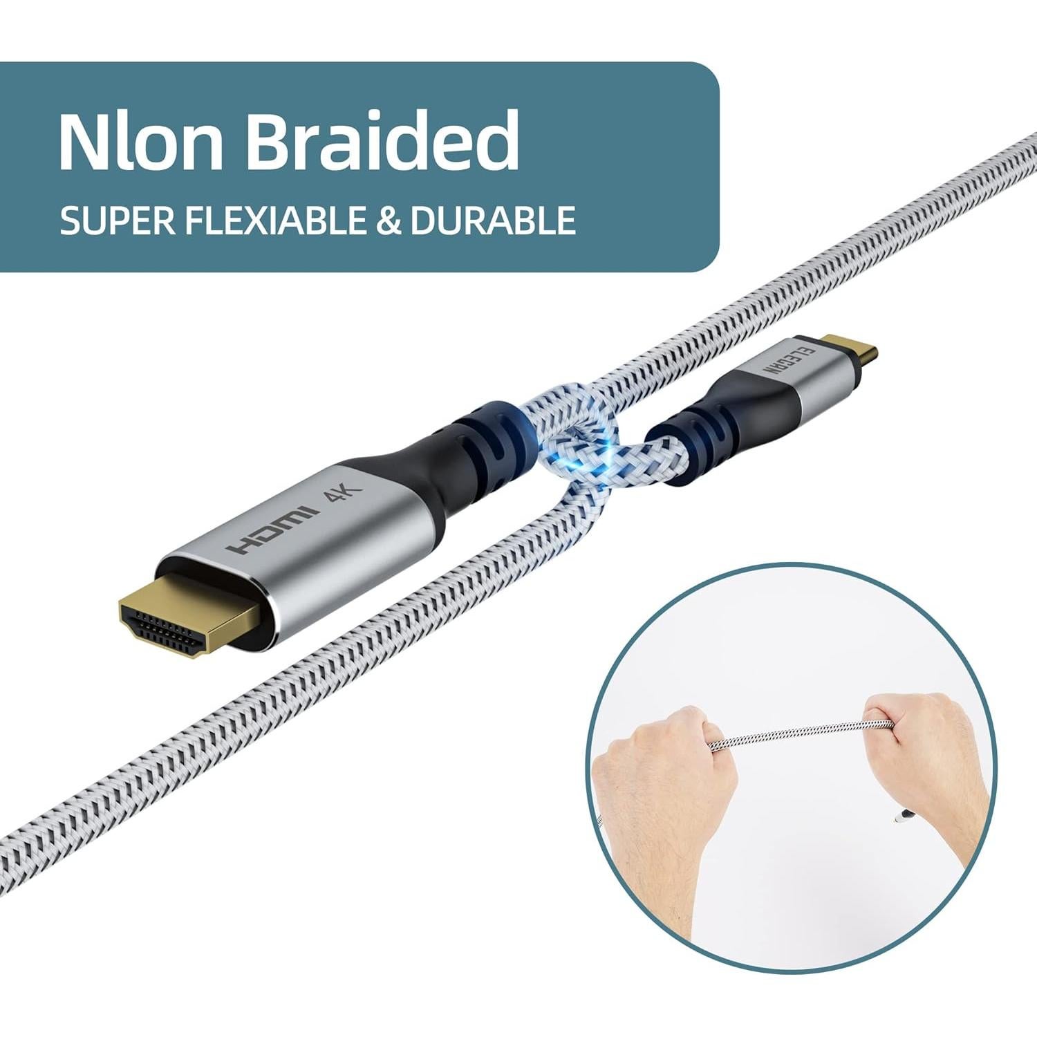 Cable USB C a HDMI Elecan 1.83 m 4K 60Hz Alta Velocidad