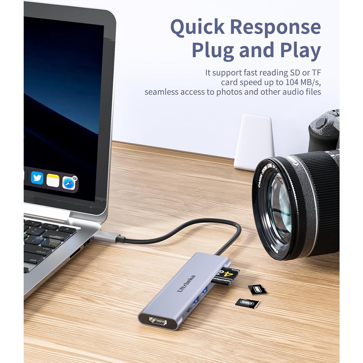 Hub USB C 7-en-1 Ultrbeka con HDMI 4K y 2 USB 3.0