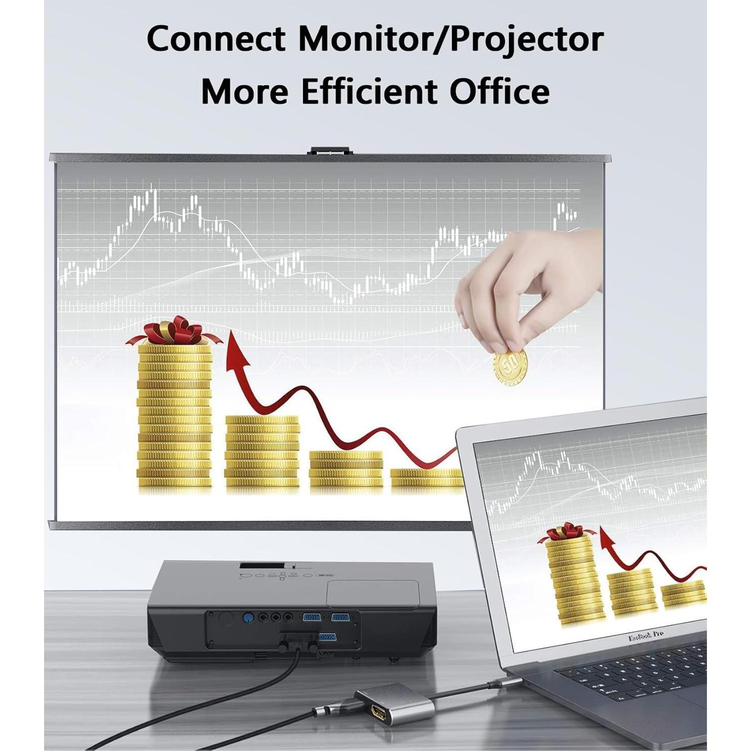 Adaptador USB C a Doble HDMI 4K 60Hz AKWOR para MacBook