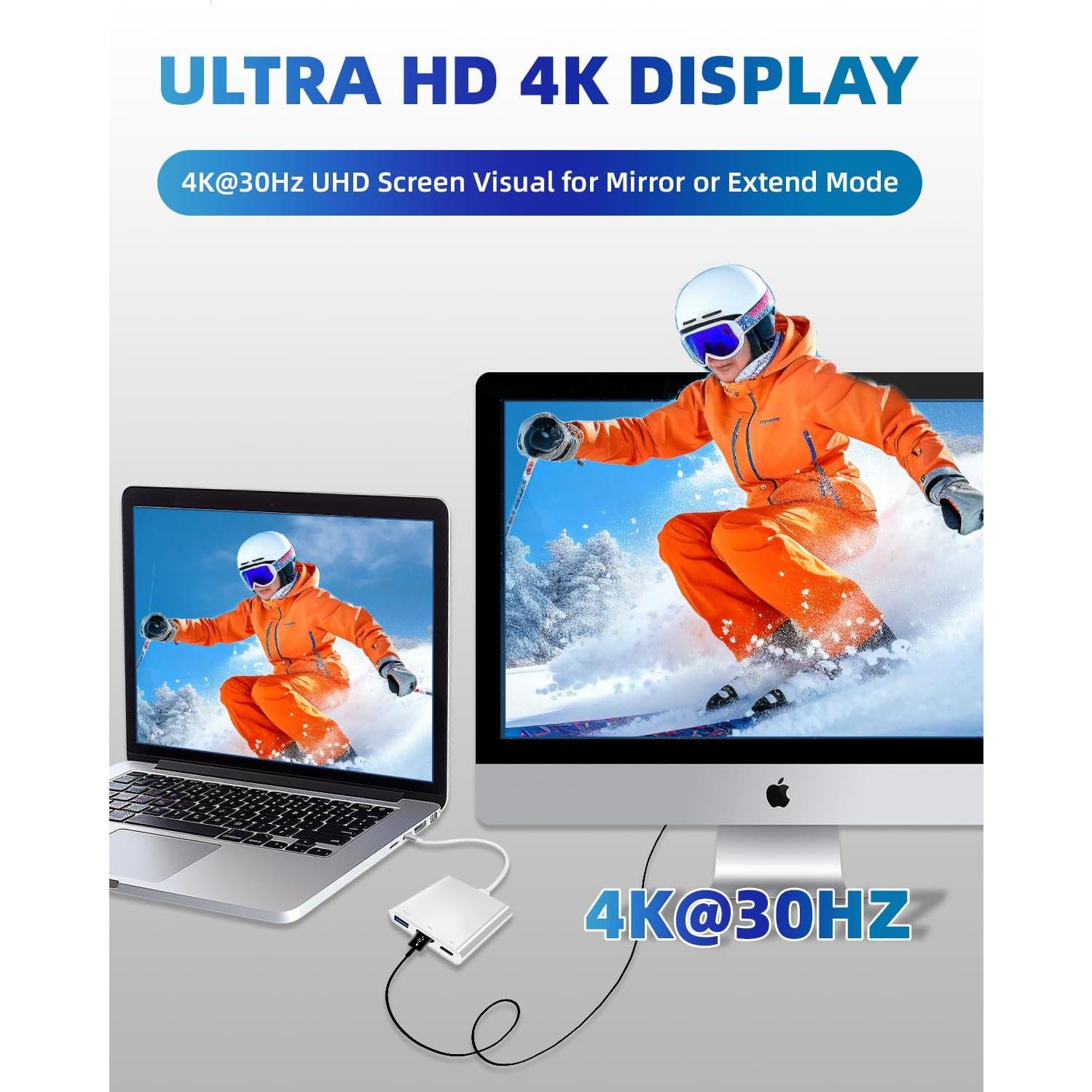 Adaptador USB C a HDMI 4K HJSYWESYUH con Carga PD 100W