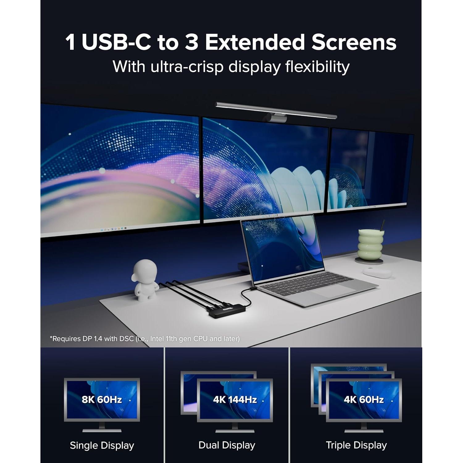 Adaptador Multi Monitor USB-C a HDMI Plugable USBC-MSTH3 4K