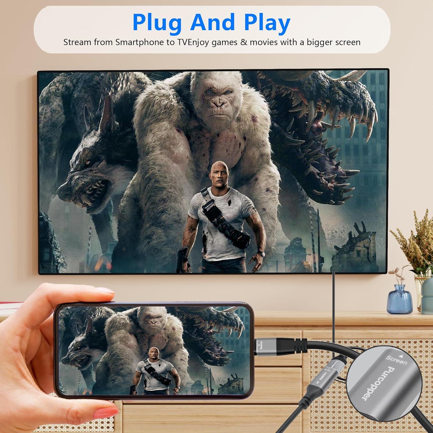 Adaptador USB C a HDMI 4K Purcopper - Paquete de 2