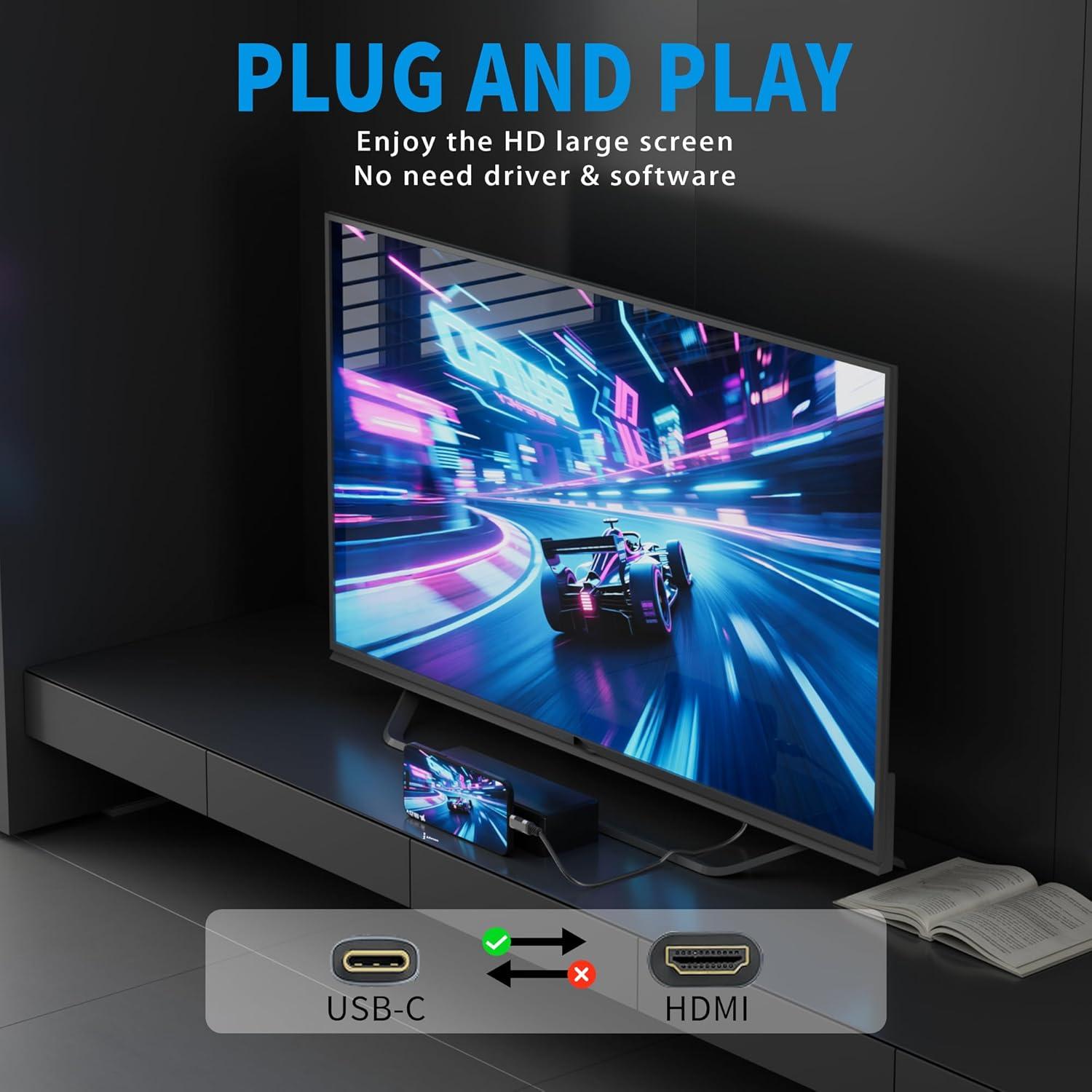 Cable HDMI 4K 60Hz Adoreen USB-C 0.91m Tipo C a HDMI