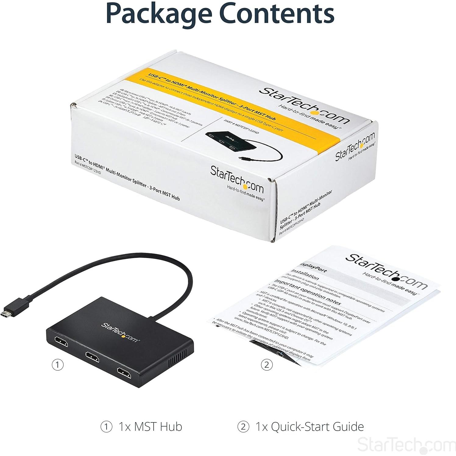 Adaptador USB-C a 3x HDMI StarTech.com MSTCDP123HD 1080p