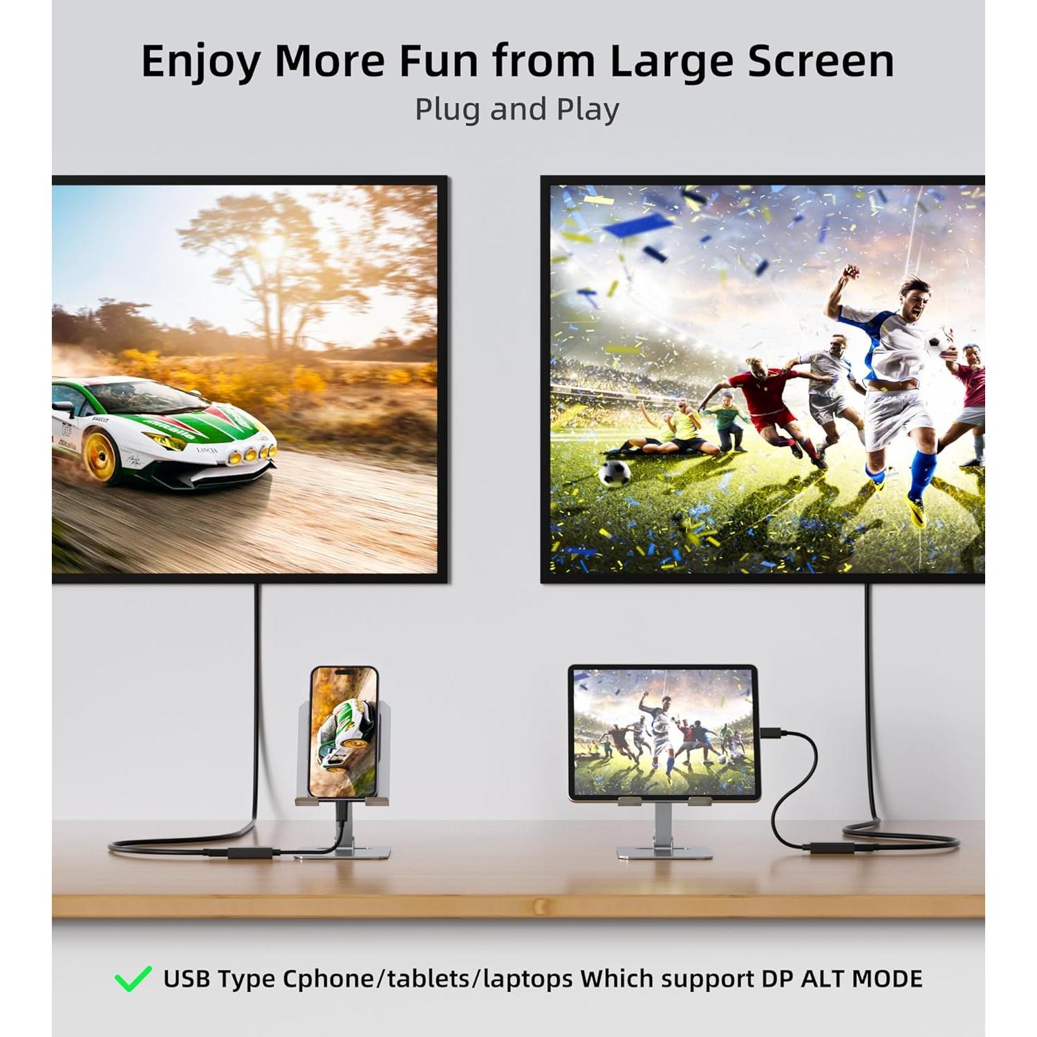 Adaptador USB C a HDMI 4K Loryi - Compatible con iPhone 15 Pro