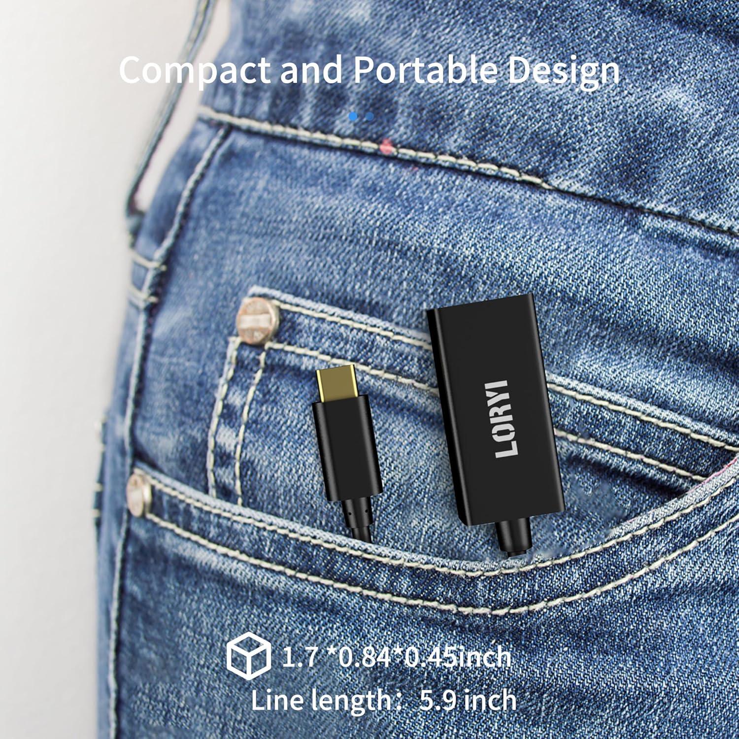 Adaptador USB C a HDMI 4K Loryi - Compatible con iPhone 15 Pro