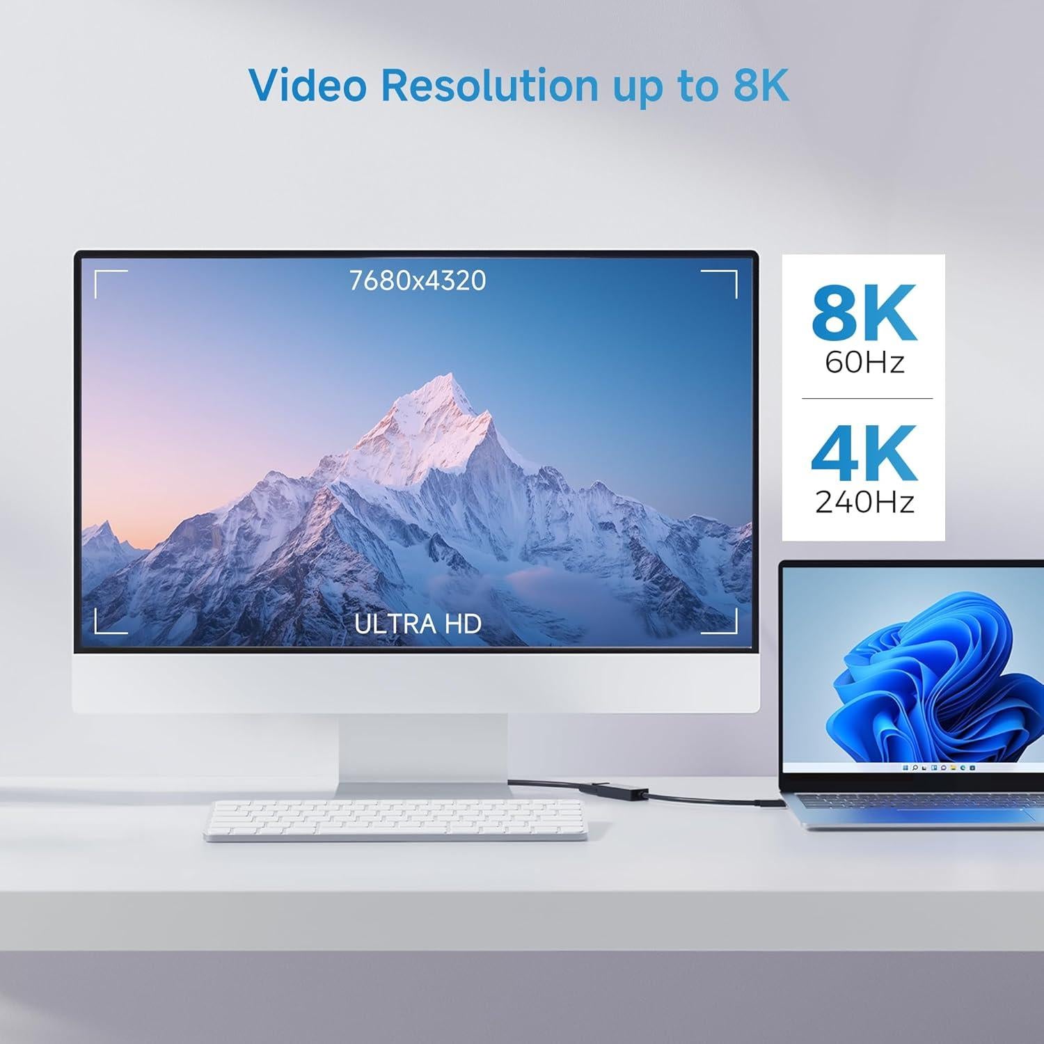 Adaptador USB C a HDMI 2.1 Cable Matters para Microsoft Surface - 8K 60Hz, 4K 240Hz