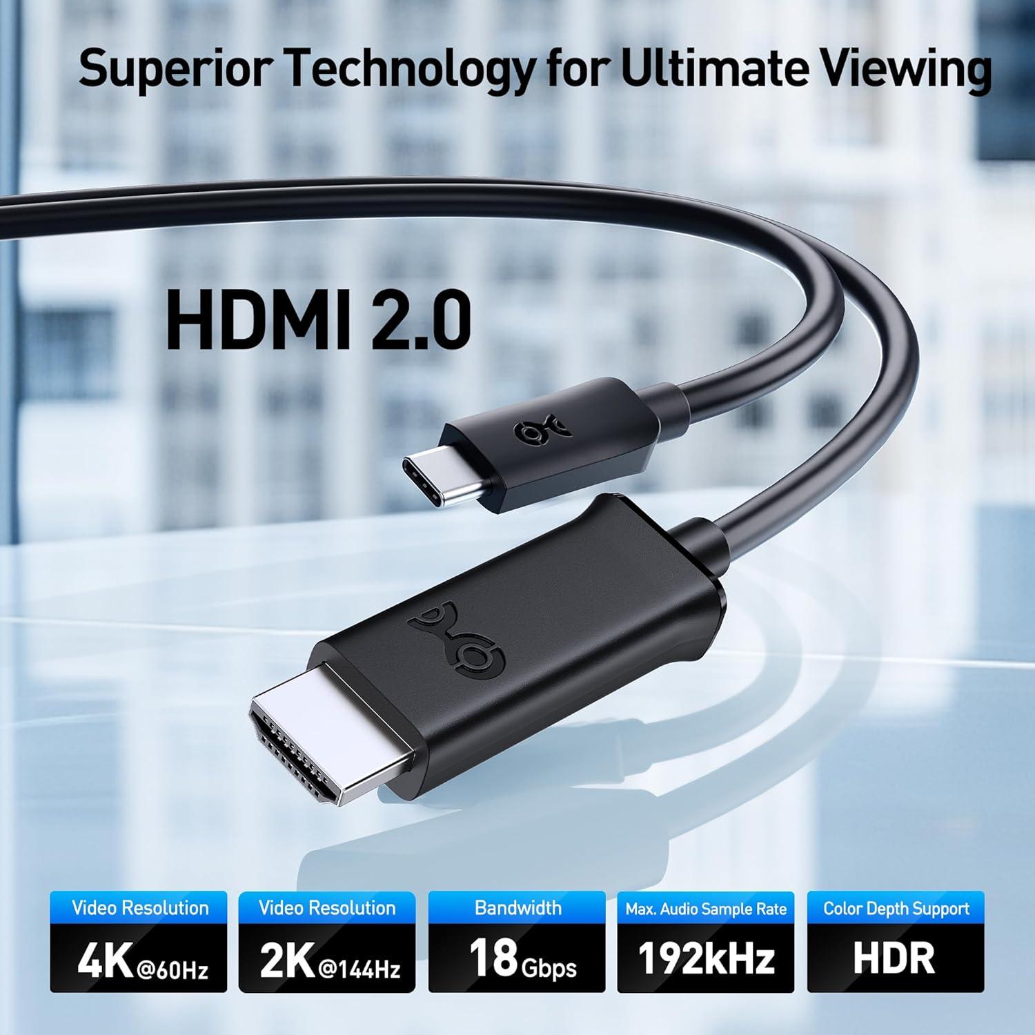 Cable HDMI USB-C 1.83m Cable Matters 4K 60Hz Negro