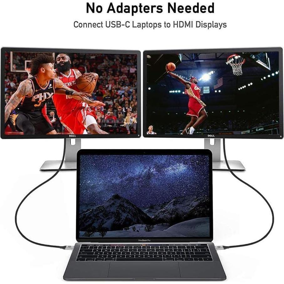 Adaptador QGeeM USB C a HDMI 1.8m 4K para MacBook y Galaxy