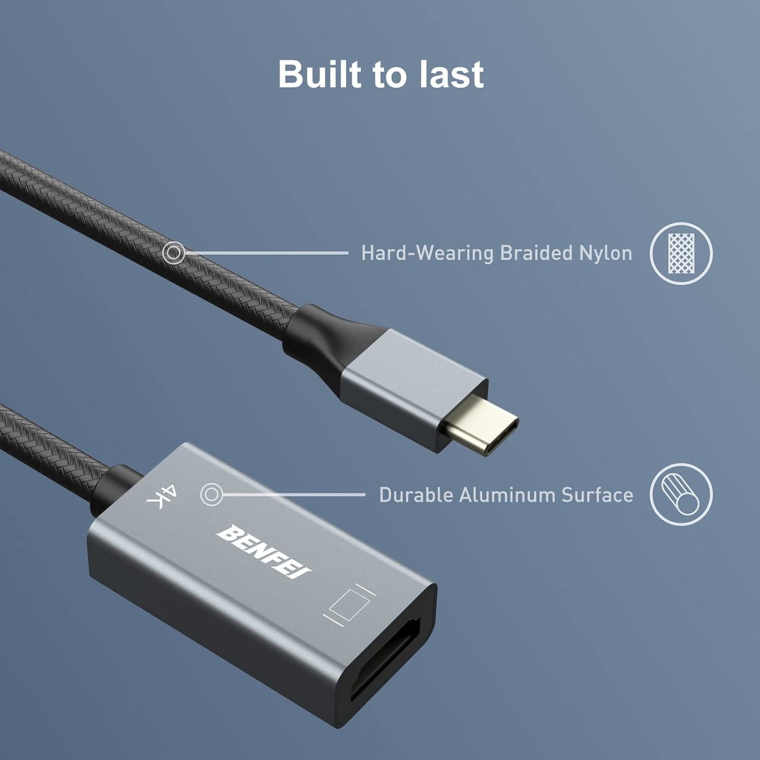 Adaptador USB-C a HDMI 4K 60Hz BENFEI - 2 Pack Gris