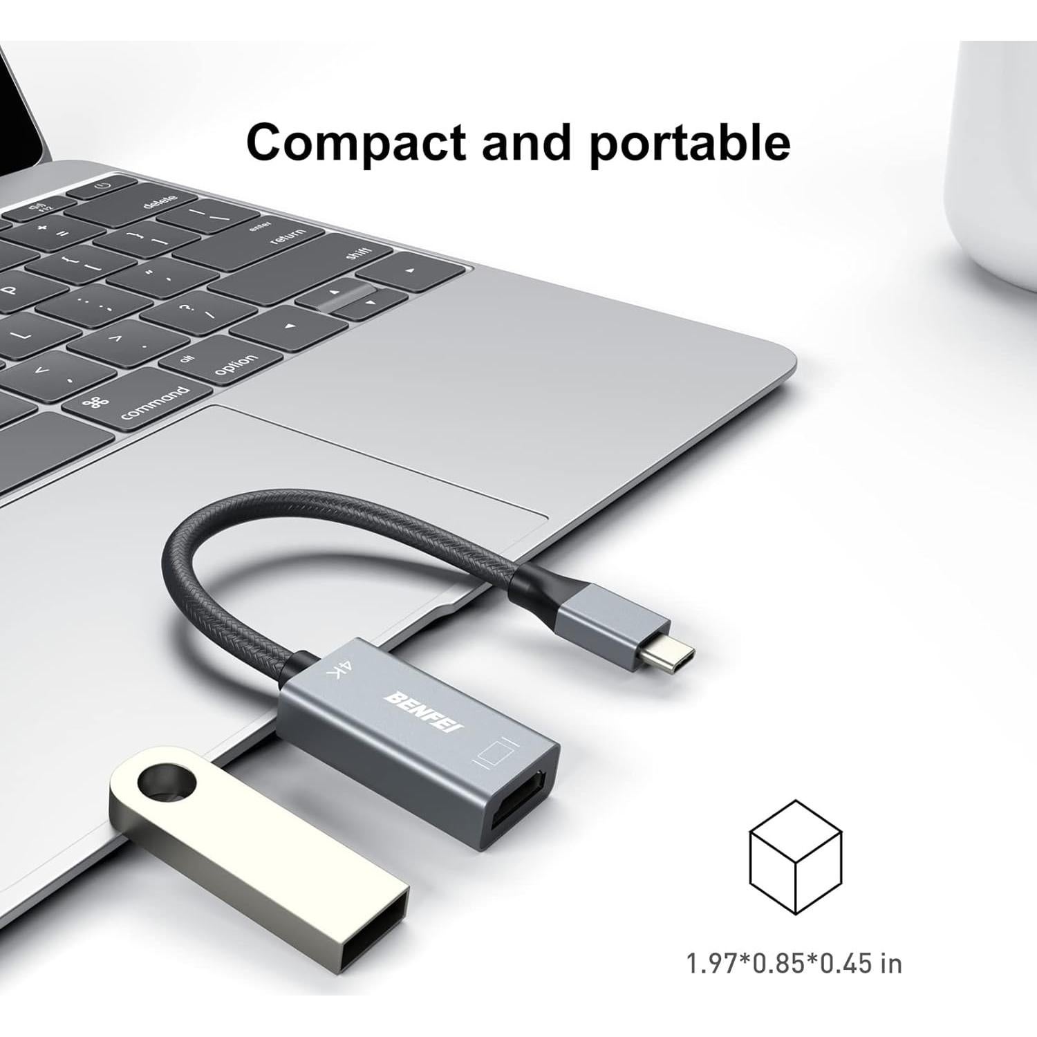 Adaptador USB-C a HDMI 4K 60Hz BENFEI - 2 Pack Gris