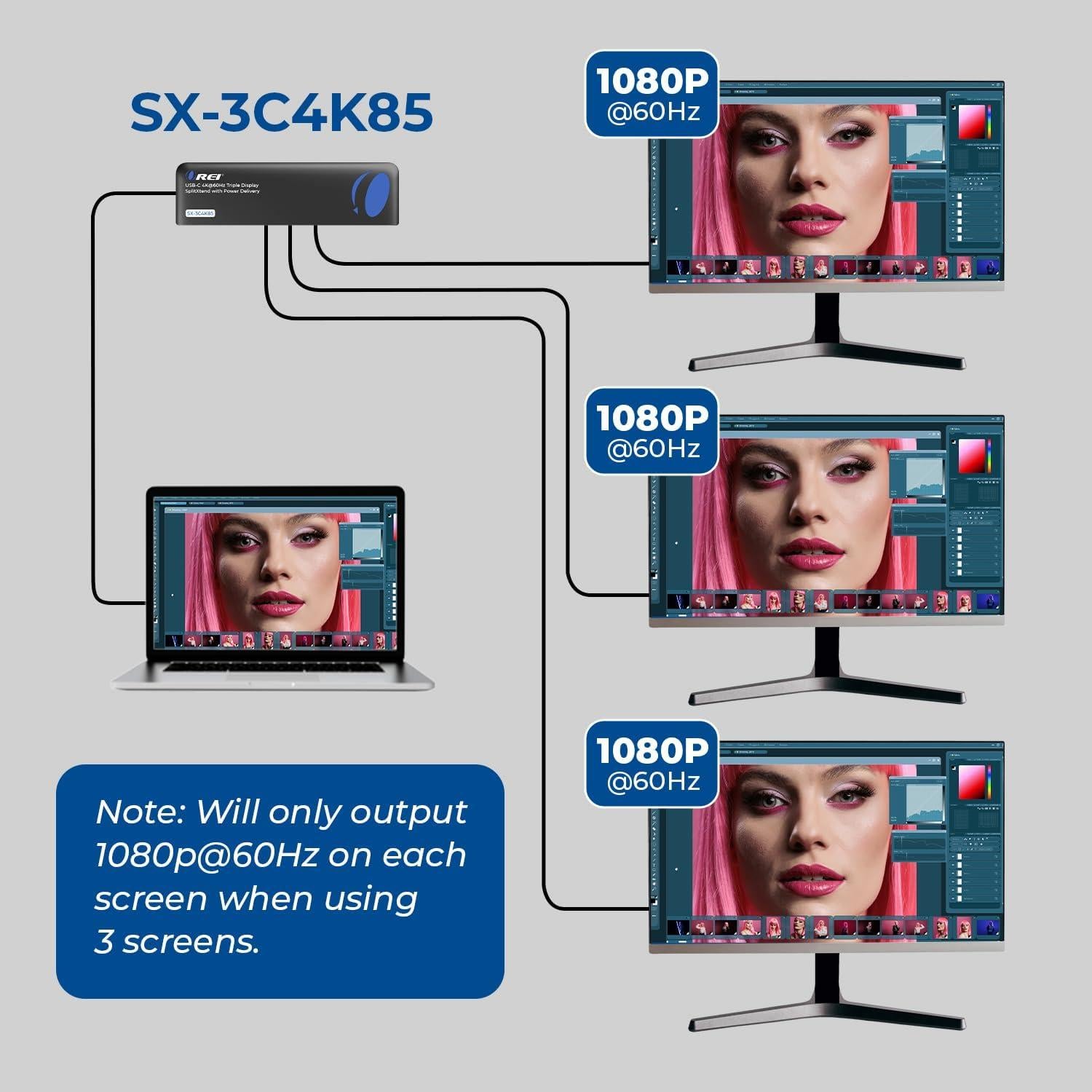 OREI Estación de Acoplamiento USB-C 12 en 1 - 2x HDMI, 1x DP, 100W PD