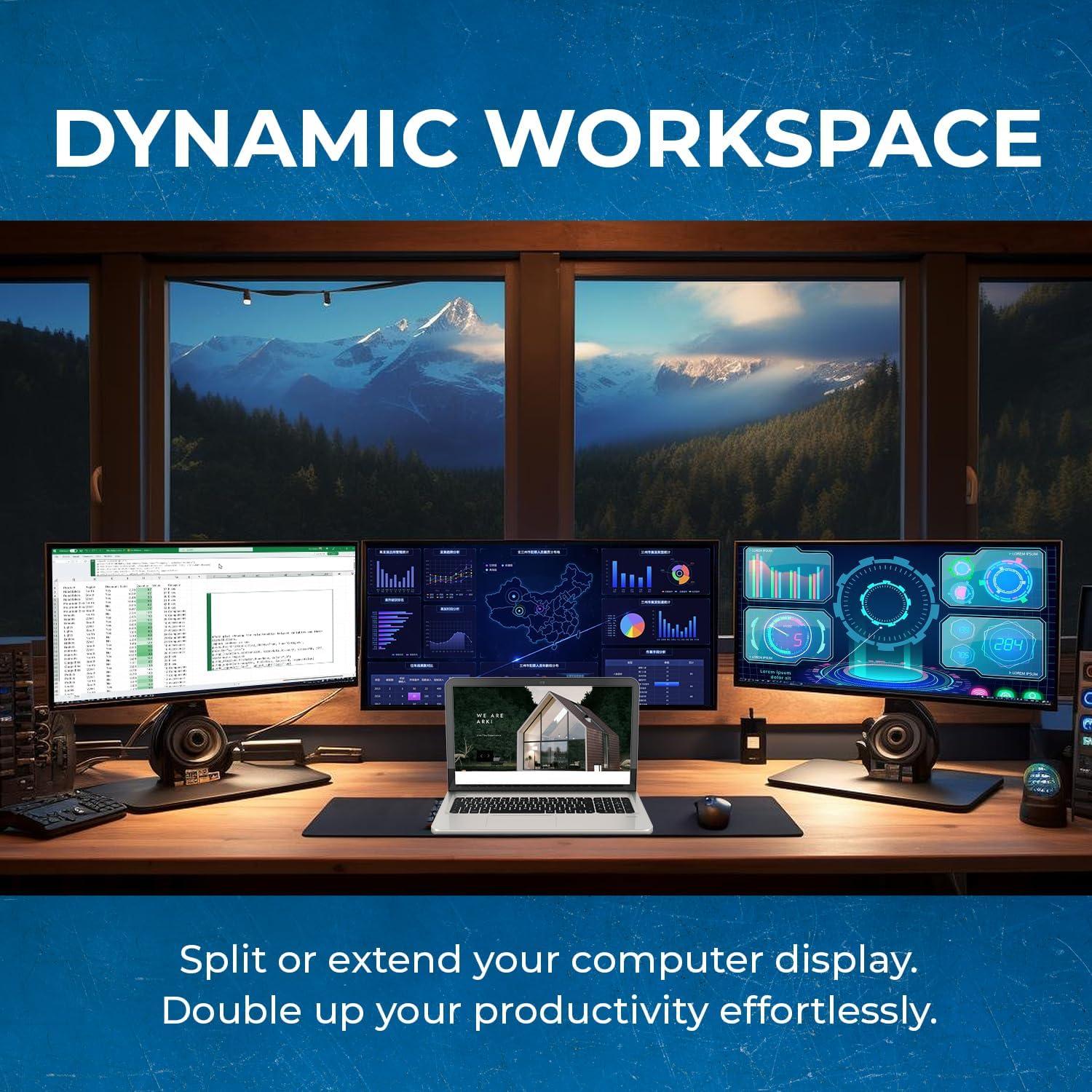 OREI Estación de Acoplamiento USB-C 12 en 1 - 2x HDMI, 1x DP, 100W PD