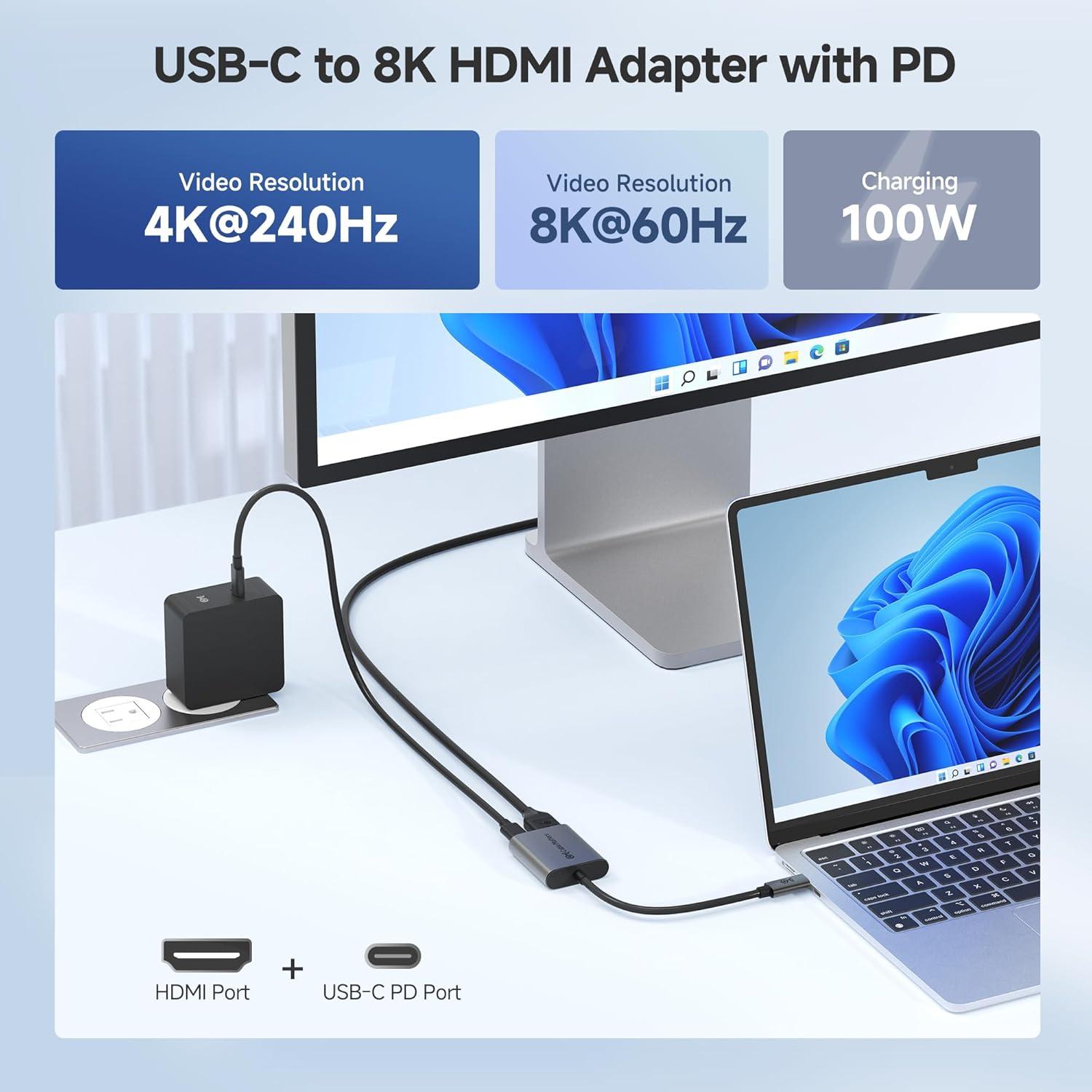 Adaptador USB C a HDMI 2.1 Cable Matters 8K 60Hz 100W