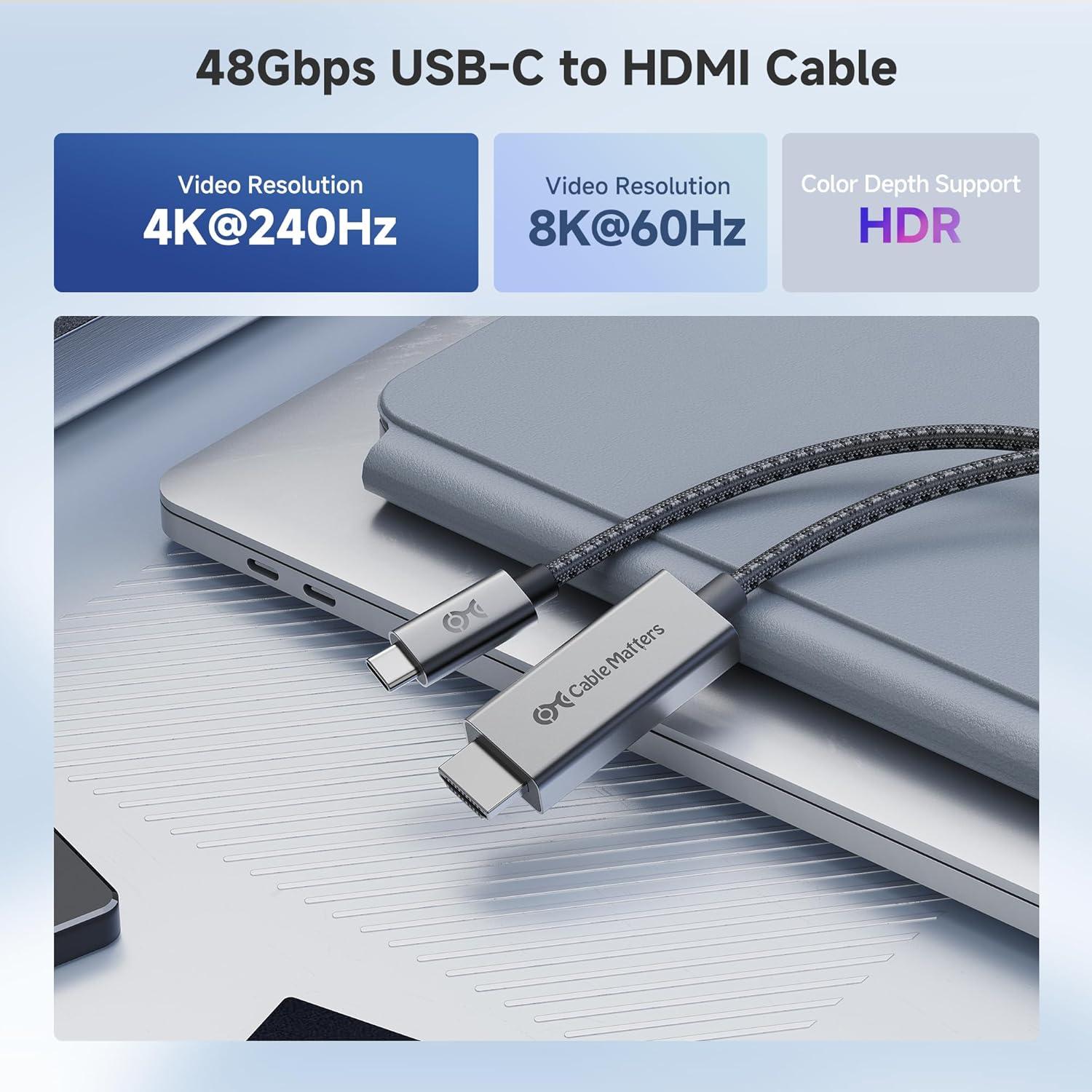 Cable USB-C a HDMI 2.1 Cable Matters 1.83m 8K 60Hz