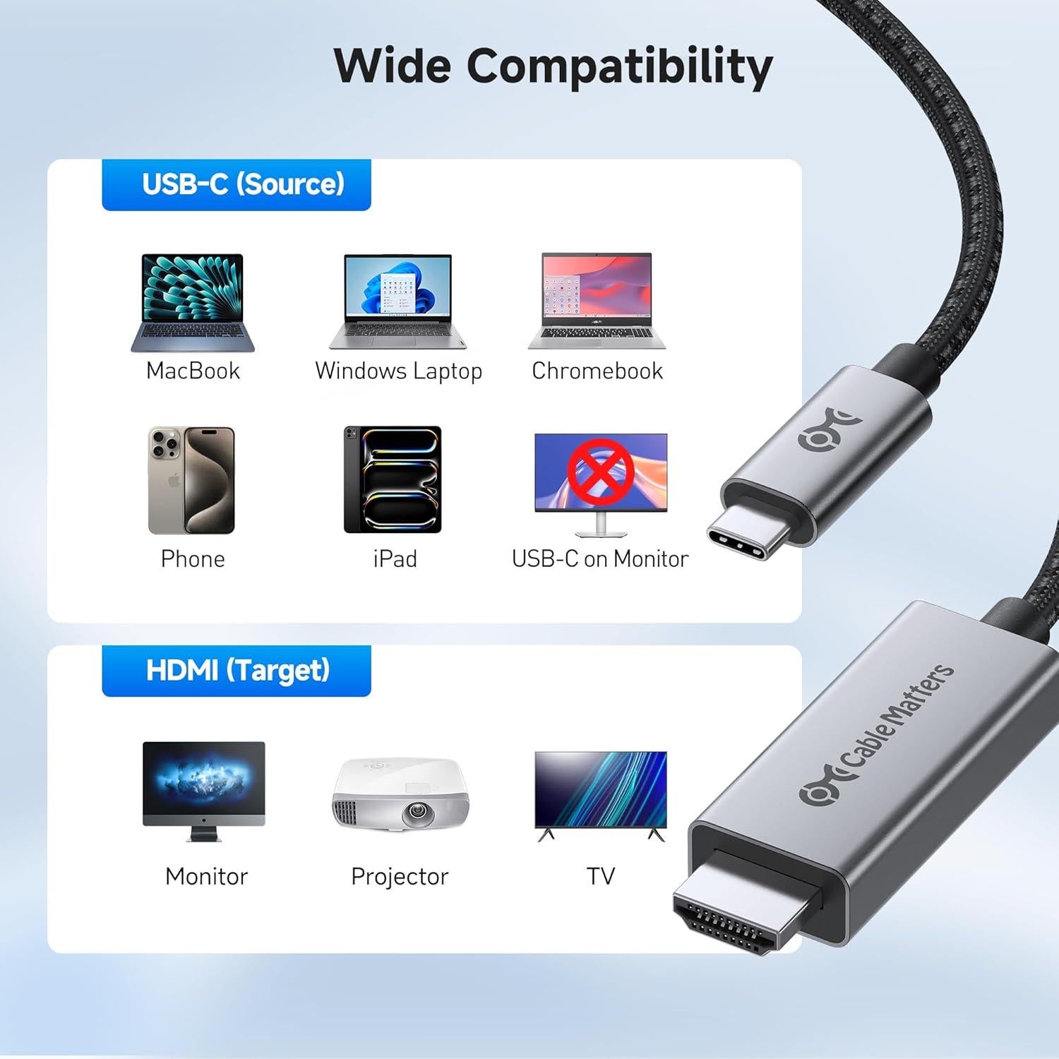 Cable USB-C a HDMI 2.1 Cable Matters 1.83m 8K 60Hz