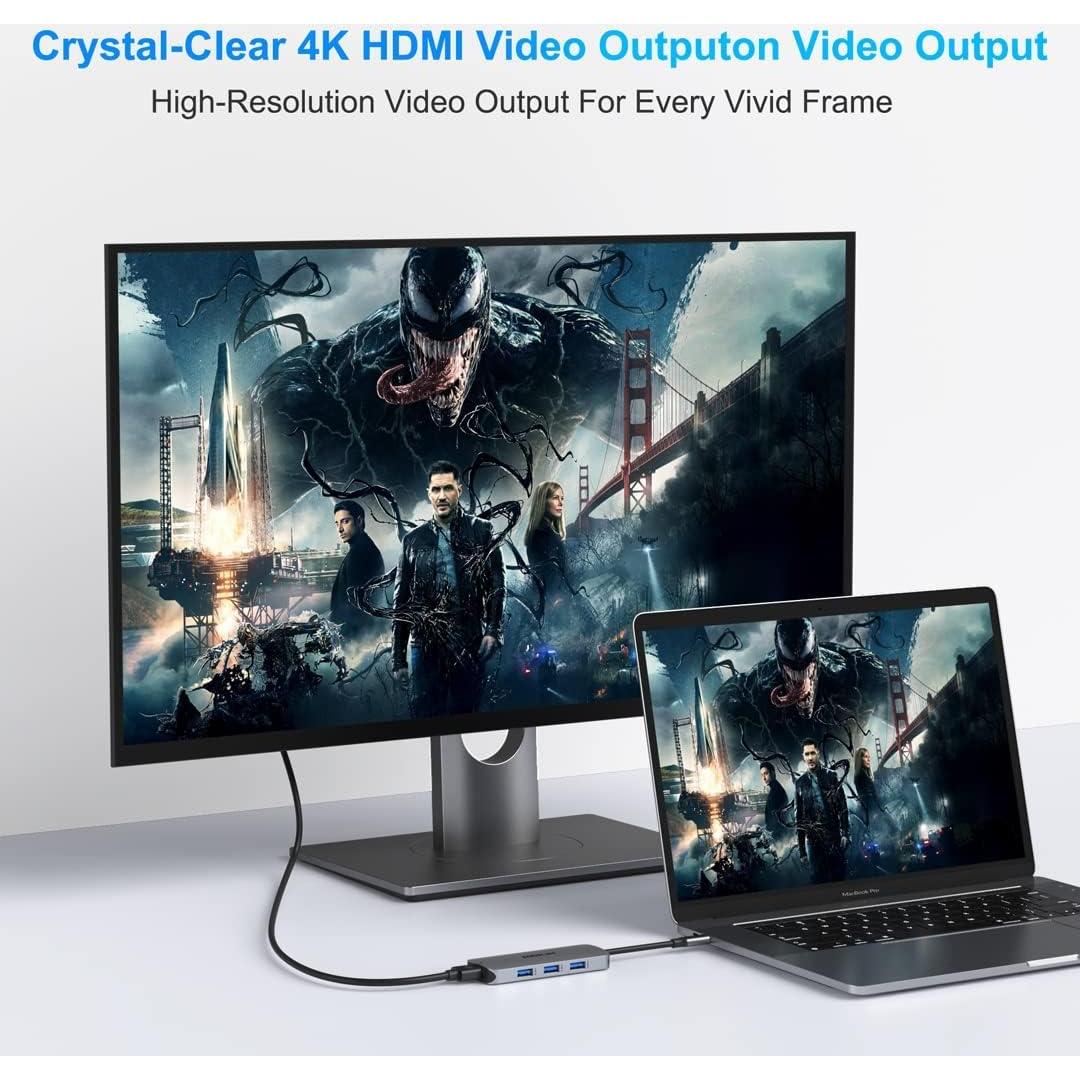 Hub USB-C 7 en 1 MOKiN con HDMI 4K y 3 USB 3.0