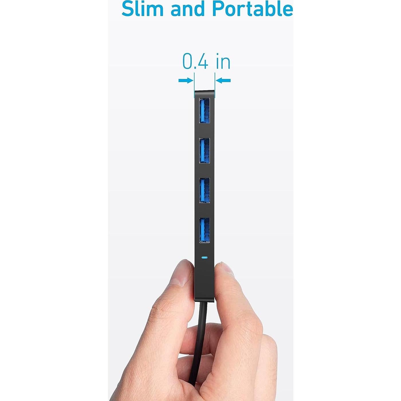 Hub USB-C Anker 4 Puertos 5Gbps Ultra Delgado 0.2m